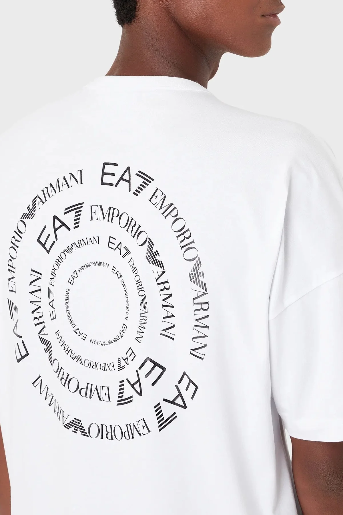 EA7 Pamuklu Relaxed Fit Bisiklet Yaka Erkek T Shirt 3RPT12 PJLBZ 0100 BEYAZ - 2