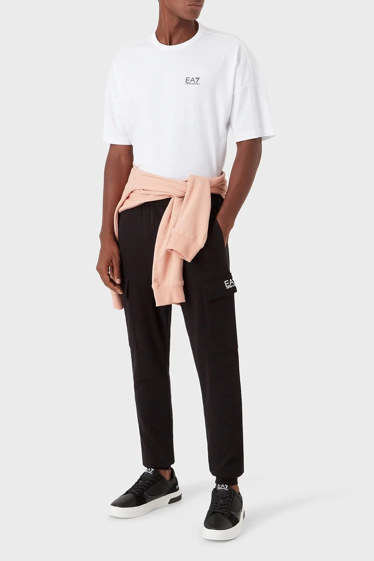 EA7 Pamuklu Relaxed Fit Bisiklet Yaka Erkek T Shirt 3RPT12 PJLBZ 0100 BEYAZ - 3