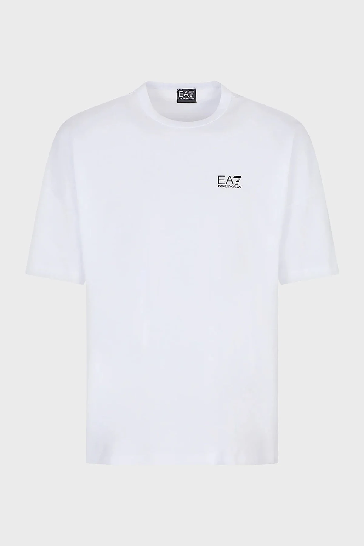 EA7 Pamuklu Relaxed Fit Bisiklet Yaka Erkek T Shirt 3RPT12 PJLBZ 0100 BEYAZ - 4