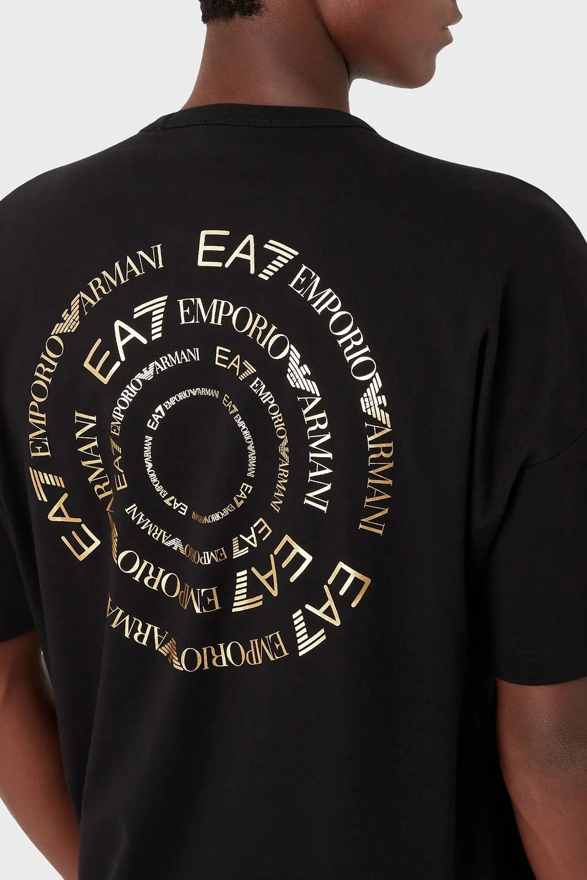 EA7 Pamuklu Relaxed Fit Bisiklet Yaka Erkek T Shirt 3RPT12 PJLBZ 0208 SİYAH - 2