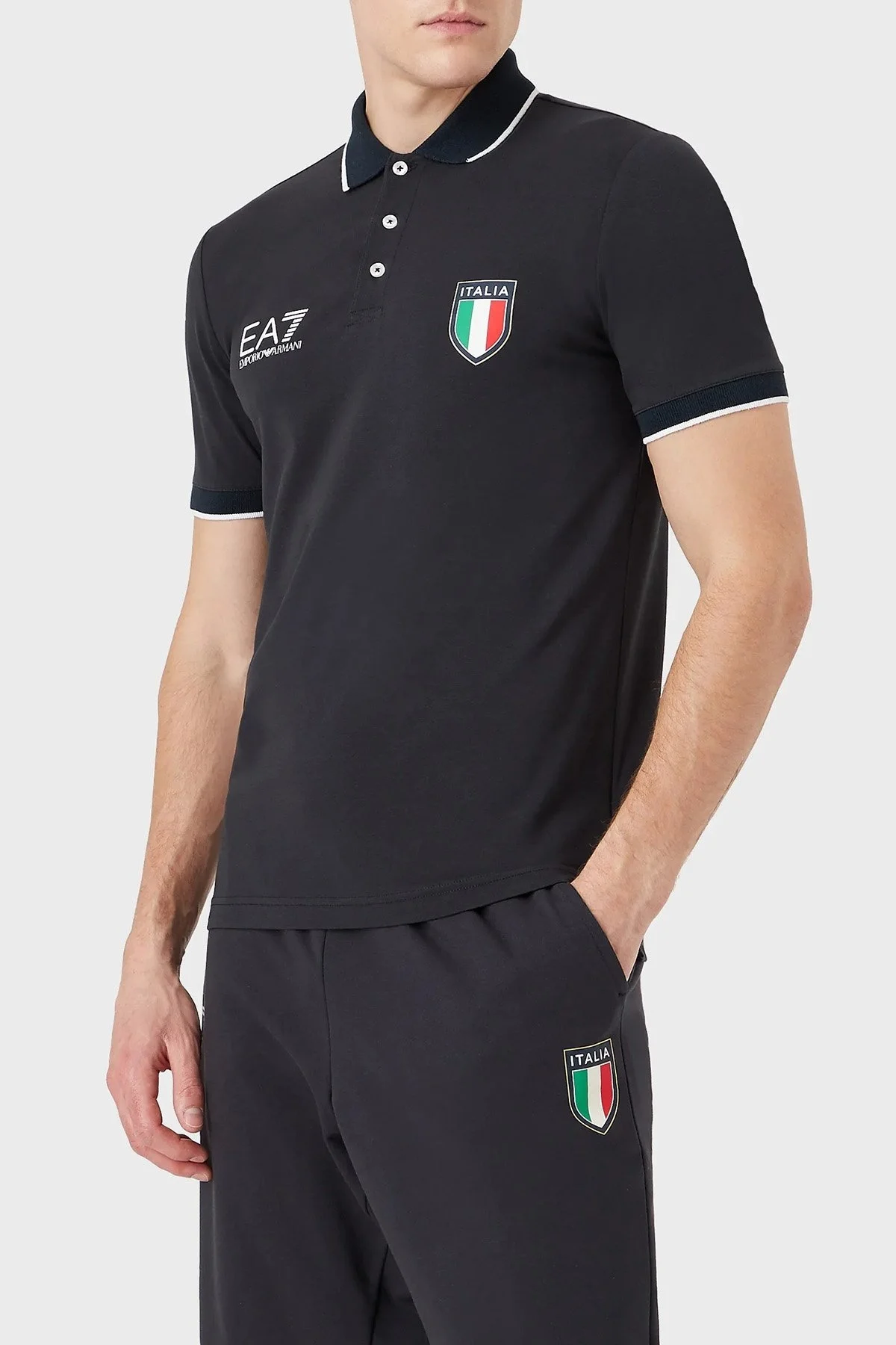 EA7 Pamuklu Relaxed Fit Düğmeli Erkek Polo T Shirt 8NPFC0 PCA2Z 1578 LACİVERT - 1