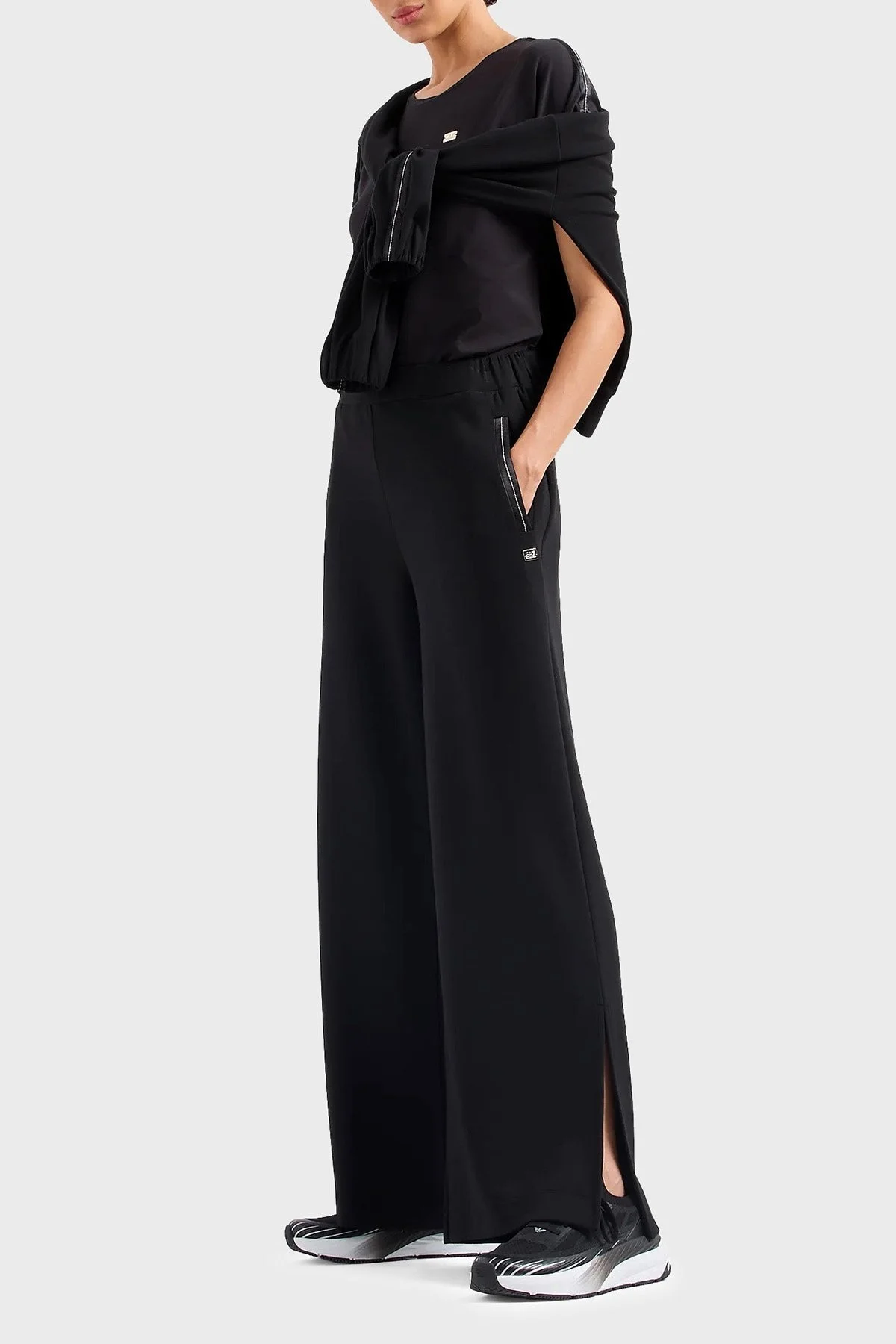 EA7 Pamuklu Slim Fit Bisiklet Yaka Bayan T Shirt 3DTT41 TJVAZ 1200 SİYAH - 3