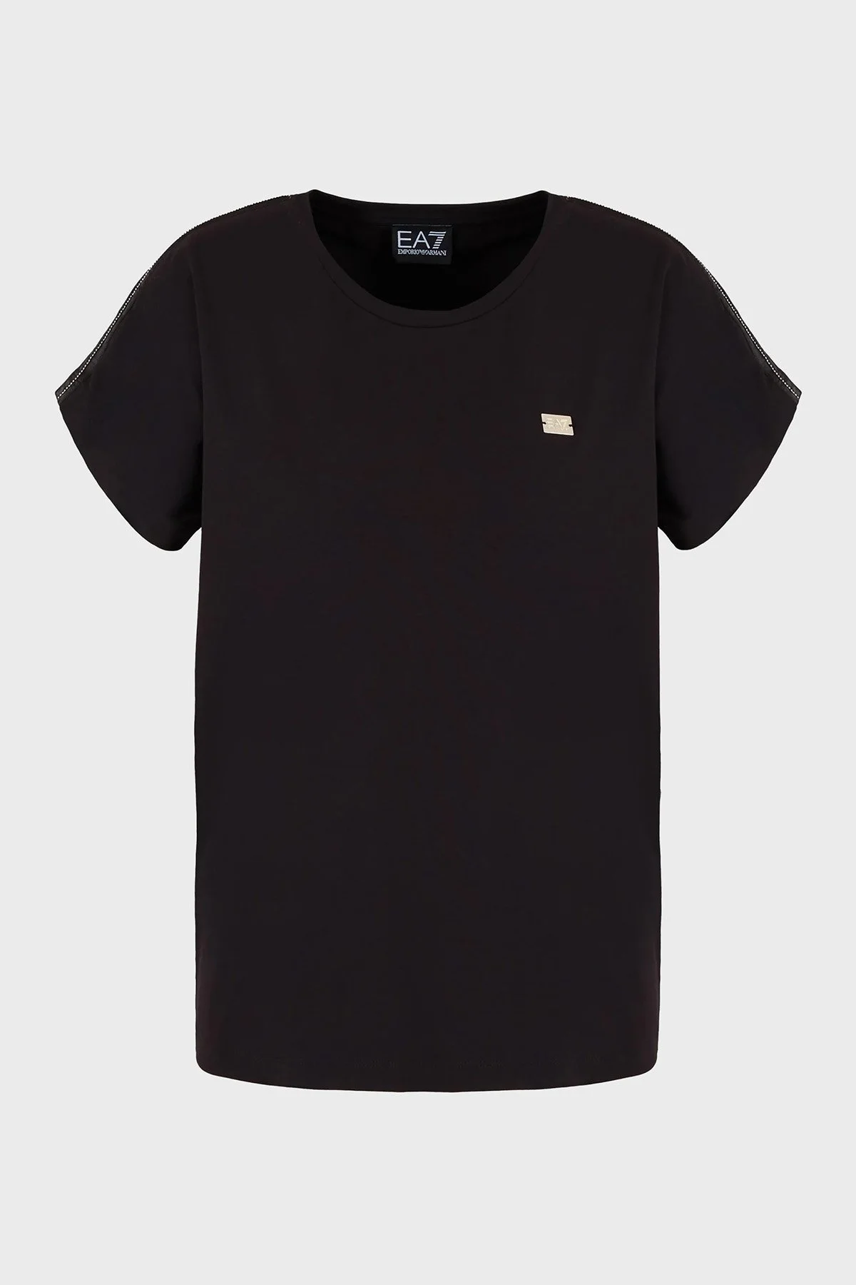 EA7 Pamuklu Slim Fit Bisiklet Yaka Bayan T Shirt 3DTT41 TJVAZ 1200 SİYAH - 5