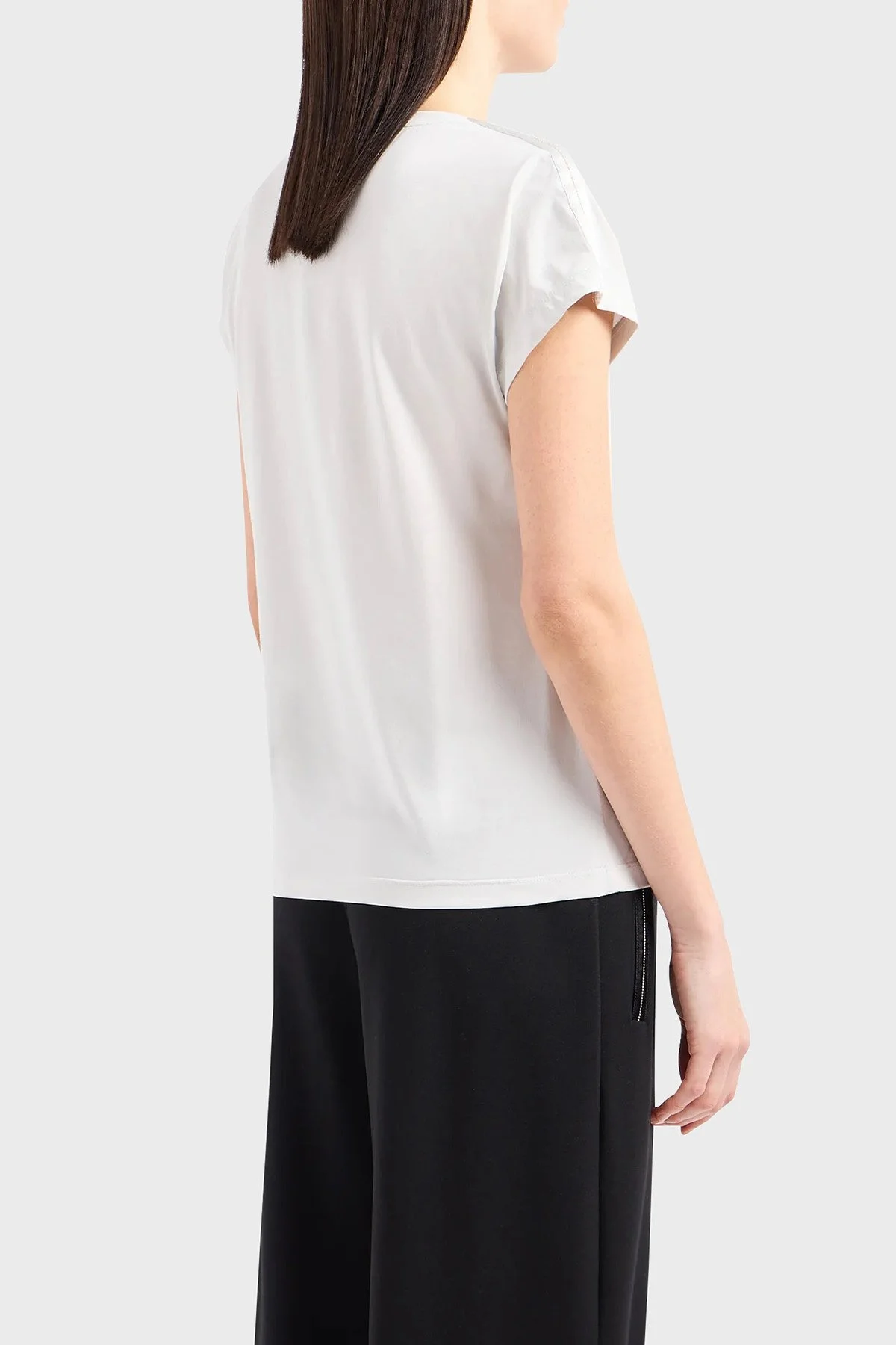 EA7 Pamuklu Slim Fit Bisiklet Yaka Kadın T Shirt 3DTT41 TJVAZ 1938 GRİ - 3