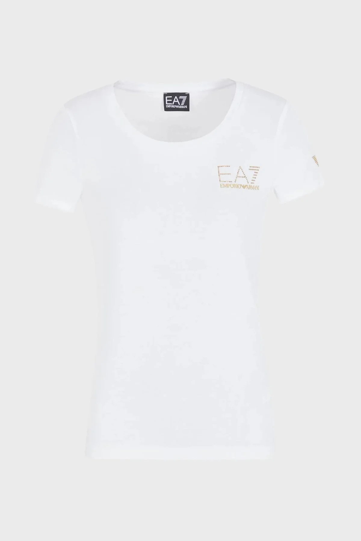 EA7 Pamuklu Slim Fit Bisiklet Yaka Kadın T Shirt 8NTT65 TJDQZ 1100 BEYAZ - 2