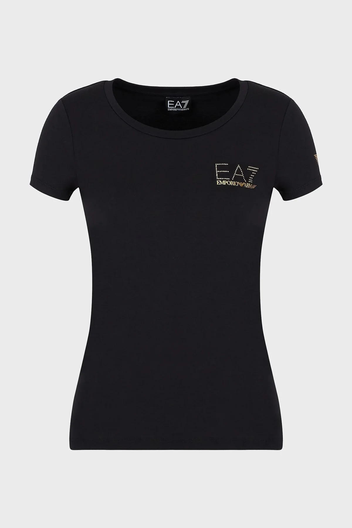 EA7 Pamuklu Slim Fit Bisiklet Yaka Bayan T Shirt 8NTT65 TJDQZ 1200 SİYAH - 2