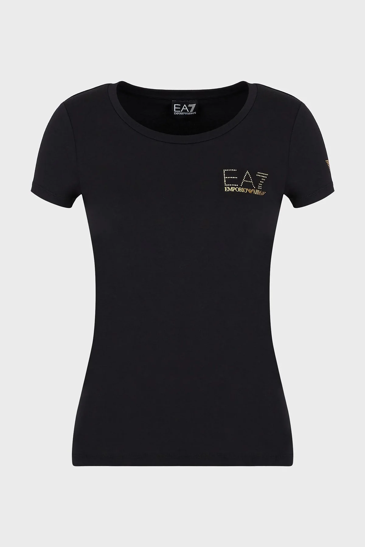 EA7 Pamuklu Slim Fit Bisiklet Yaka Kadın T Shirt 8NTT65 TJDQZ 1200 SİYAH - 2