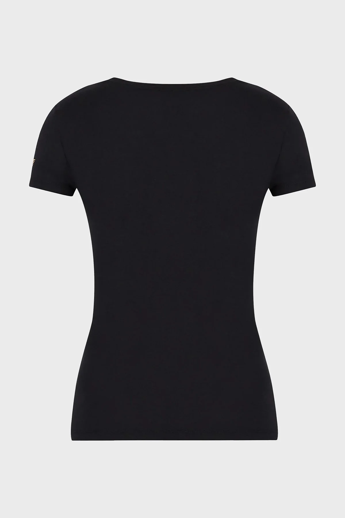 EA7 Pamuklu Slim Fit Bisiklet Yaka Kadın T Shirt 8NTT65 TJDQZ 1200 SİYAH - 4