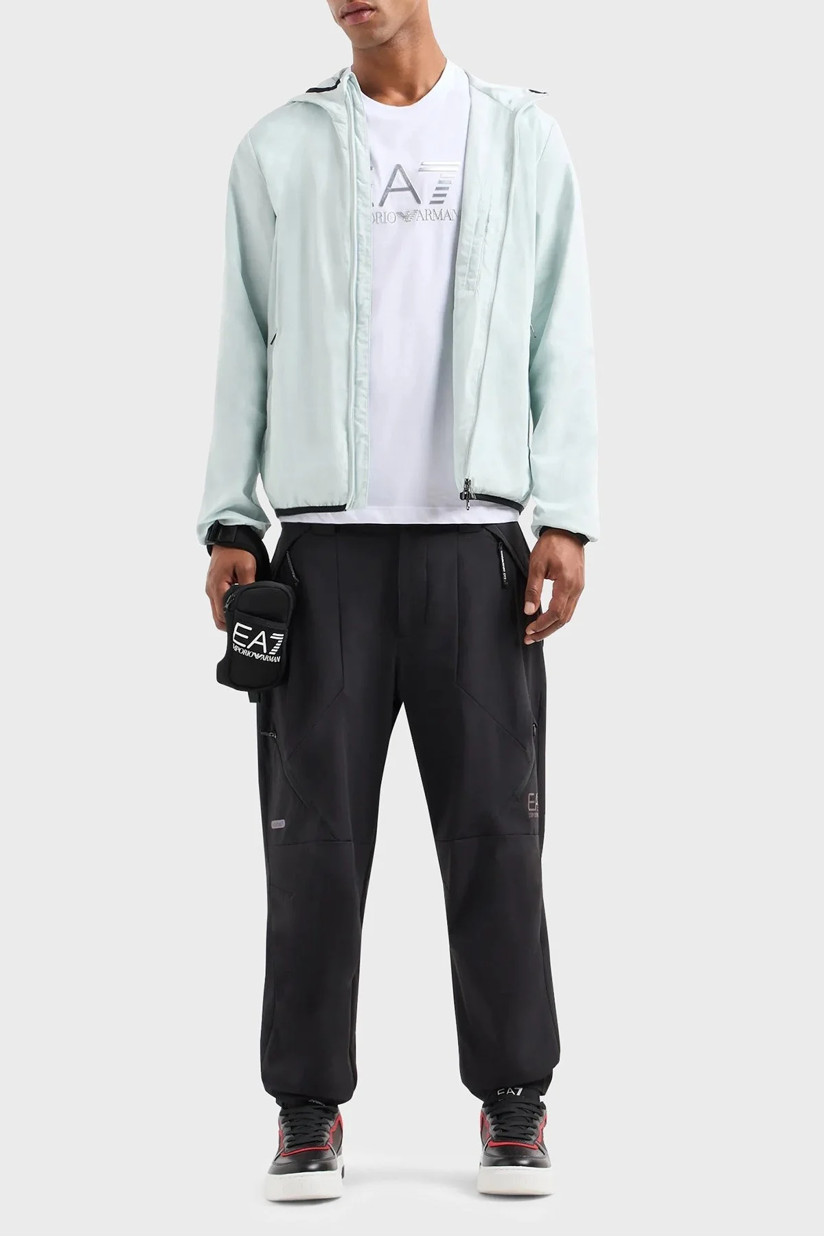 EA7 Pamuklu Slim Fit Bisiklet Yaka Erkek T Shirt 3DPT71 PJM9Z 1100 BEYAZ - 2