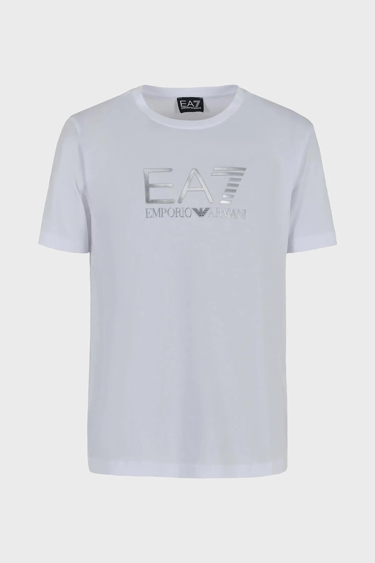 EA7 Pamuklu Slim Fit Bisiklet Yaka Erkek T Shirt 3DPT71 PJM9Z 1100 BEYAZ - 5