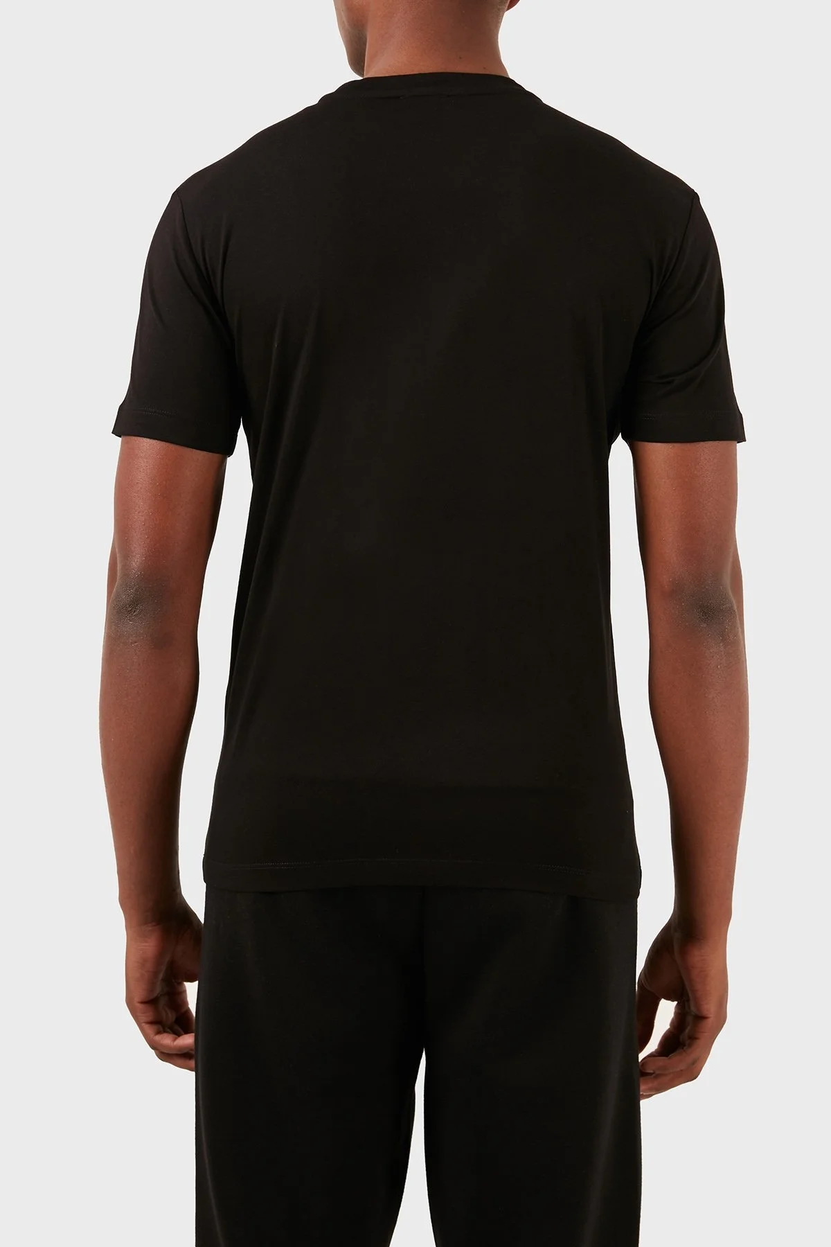 EA7 Pamuklu Slim Fit Bisiklet Yaka Erkek T Shirt 3DPT71 PJM9Z 1200 SİYAH - 3