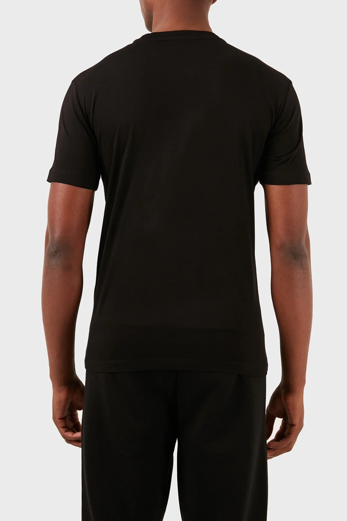 EA7 Pamuklu Slim Fit Bisiklet Yaka Erkek T Shirt 3DPT71 PJM9Z 1200 SİYAH - 3