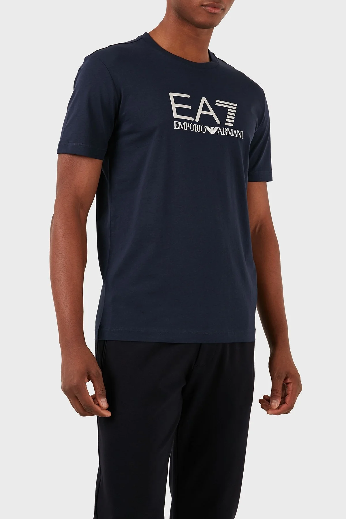 EA7 Pamuklu Slim Fit Bisiklet Yaka Erkek T Shirt 3DPT71 PJM9Z 1554 LACİVERT - 5