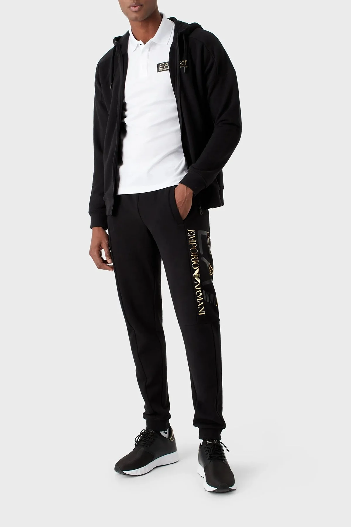 EA7 Pamuklu Slim Fit Düğmeli Erkek Polo T Shirt 3RPF01 PJ5AZ 1100 BEYAZ - 3