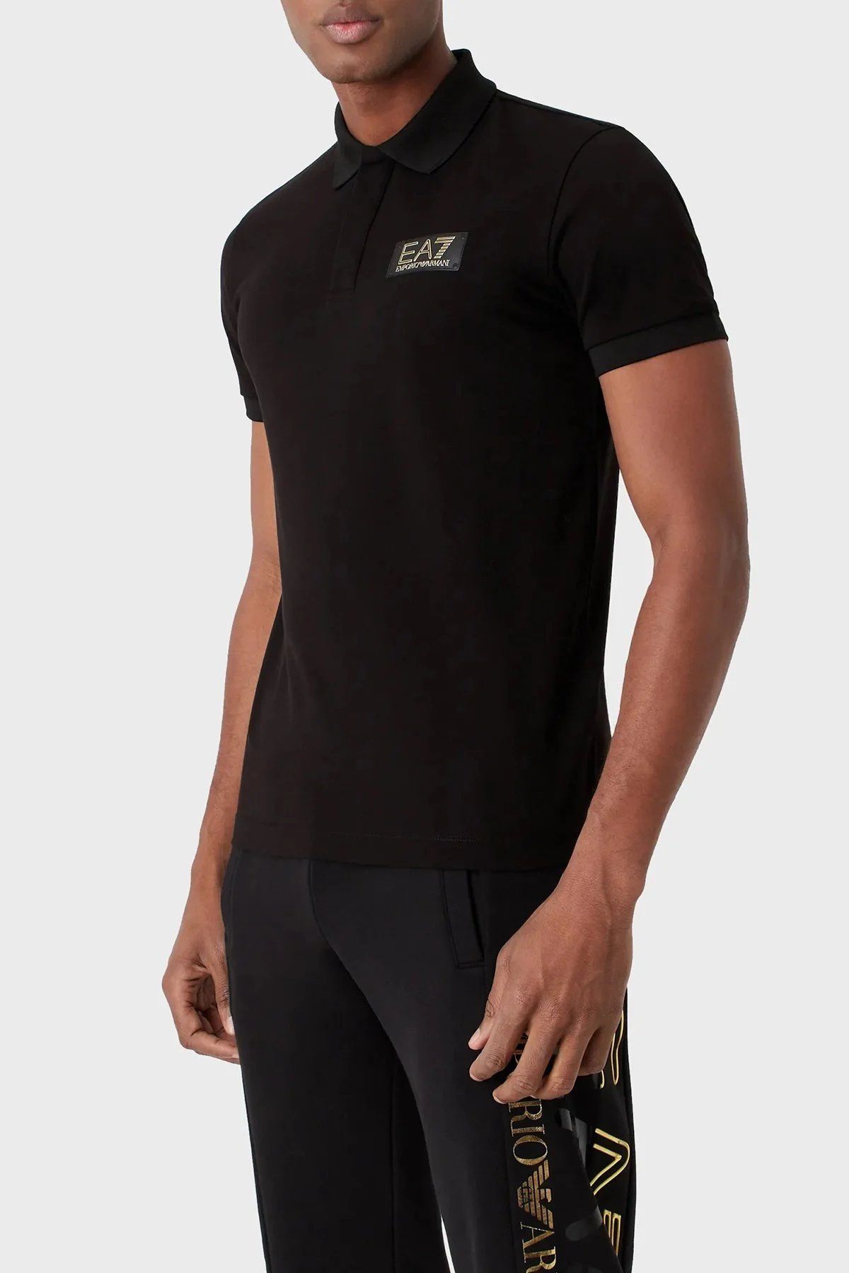 EA7 Pamuklu Slim Fit Düğmeli Erkek Polo T Shirt 3RPF01 PJ5AZ 1200 SİYAH - 1