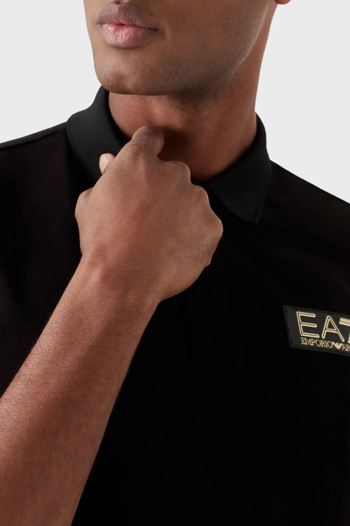 EA7 Pamuklu Slim Fit Düğmeli Erkek Polo T Shirt 3RPF01 PJ5AZ 1200 SİYAH - 3