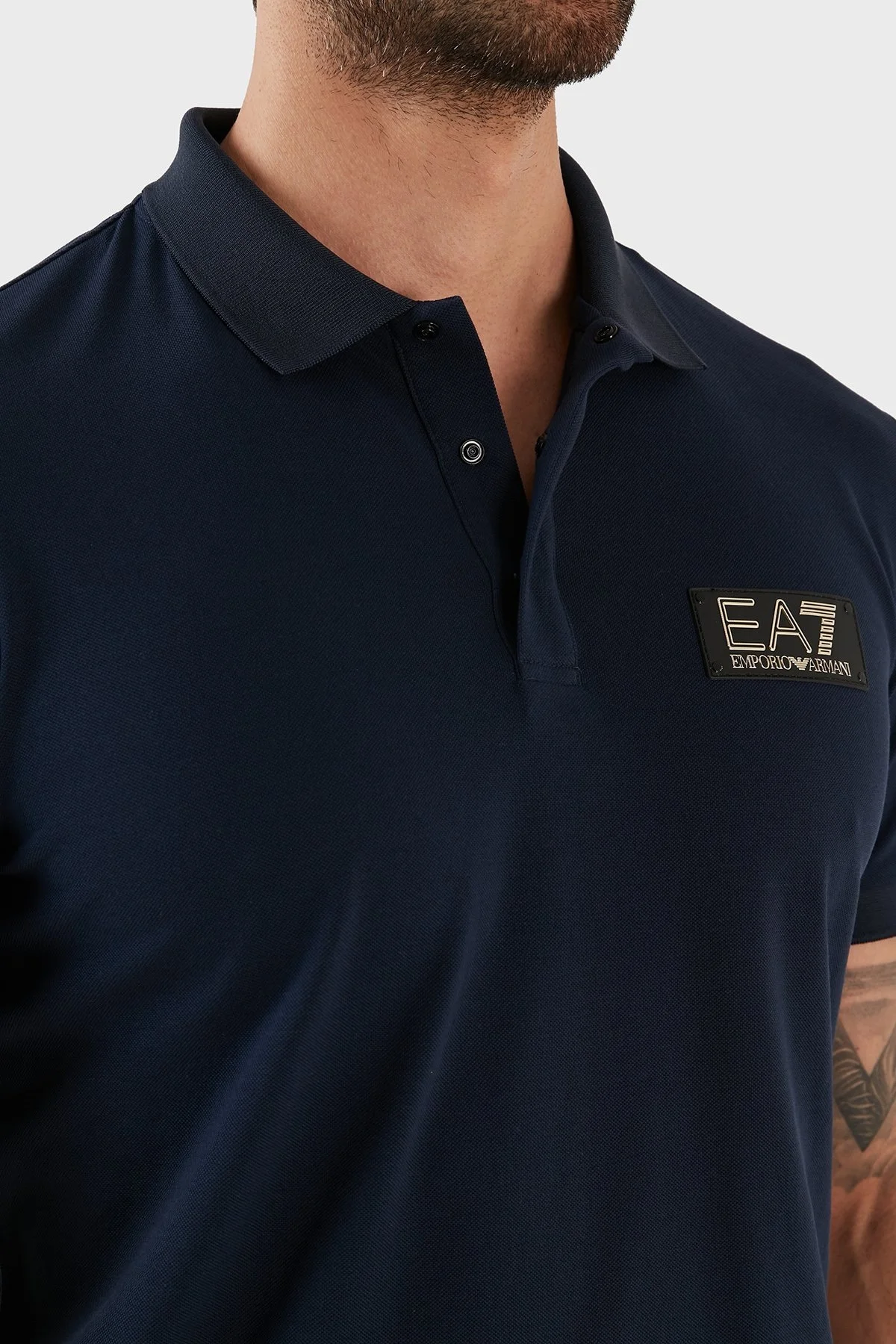 EA7 Pamuklu Slim Fit Düğmeli Erkek Polo T Shirt 3RPF01 PJ5AZ 1554 LACİVERT - 4