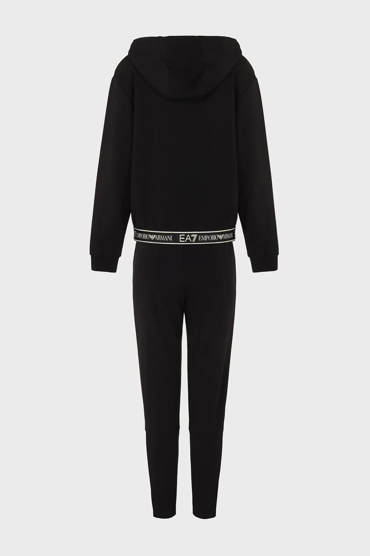 EA7 Pamuklu Slim Fit Kapüşonlu Bayan Eşofman Takımı 6RTV56 TJKWZ 1200 SİYAH - 6