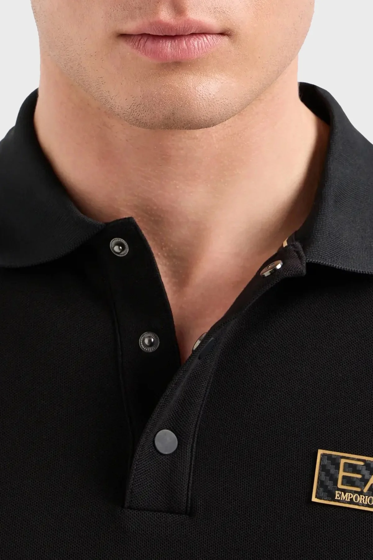 EA7 Polo Pamuklu Slim Fit Düğmeli Erkek Polo Yaka T Shirt 7M000022 AF10342 UC001 SİYAH - 10