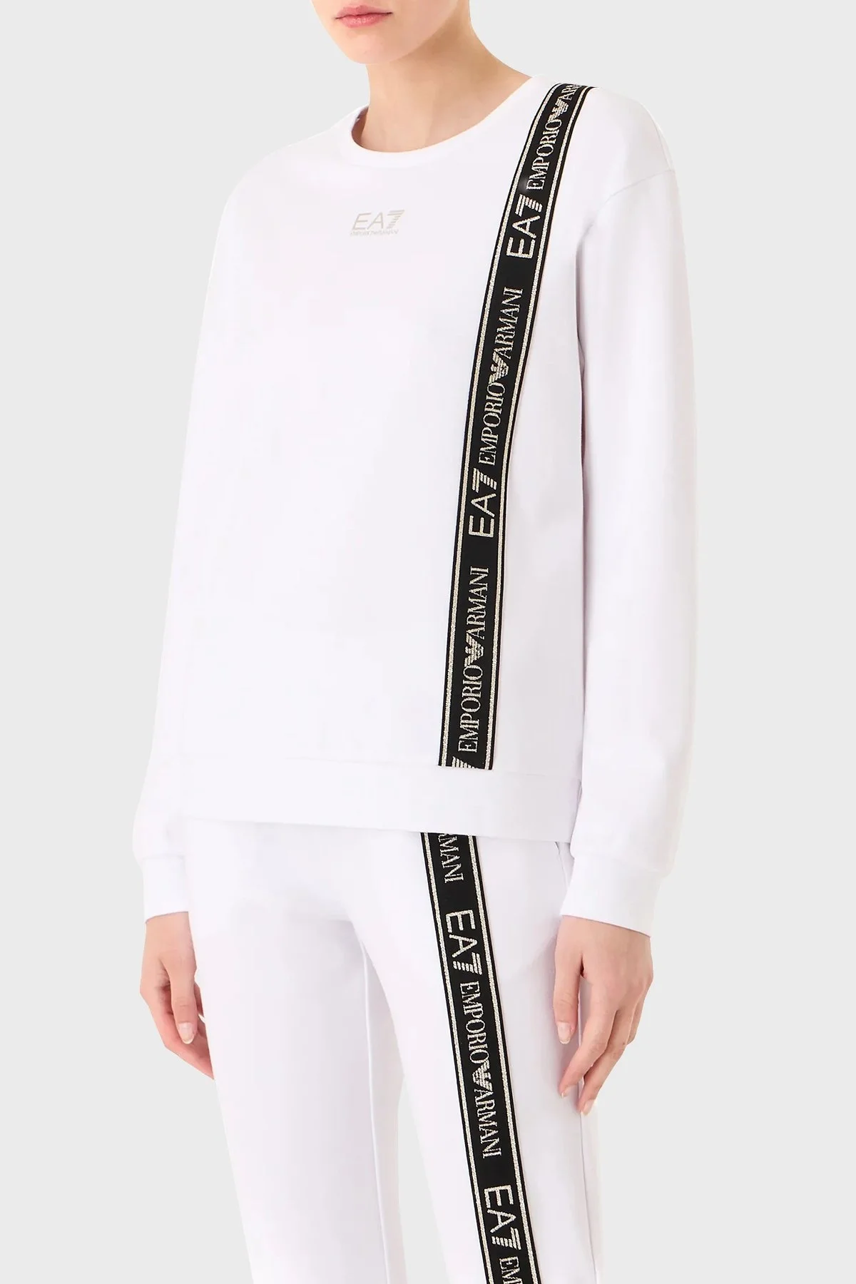 EA7 Regular Fit Bisiklet Yaka Bayan Sweat 6RTM25 TJKWZ 1100 BEYAZ - 1