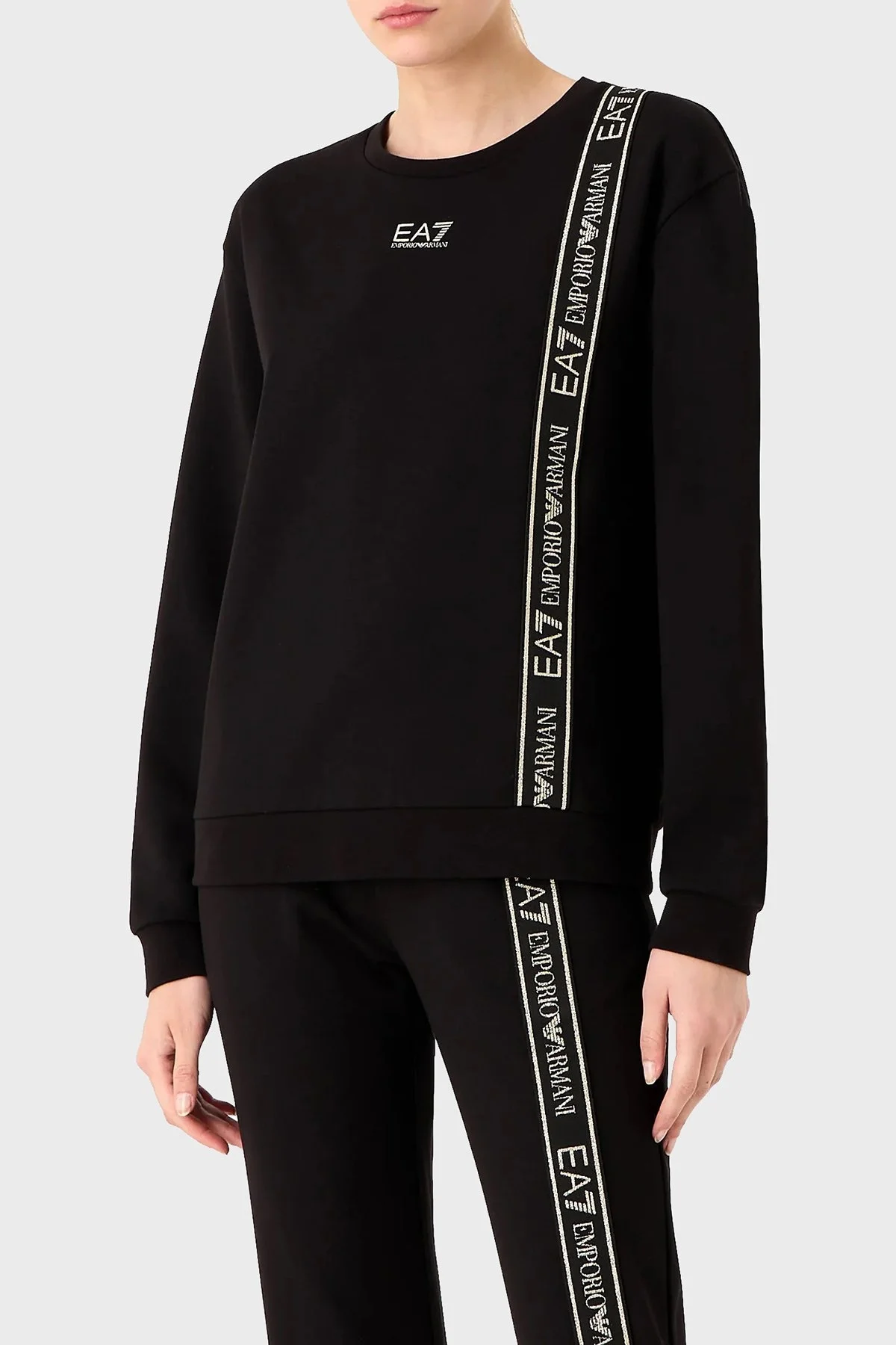 EA7 Regular Fit Bisiklet Yaka Bayan Sweat 6RTM25 TJKWZ 1200 SİYAH - 1