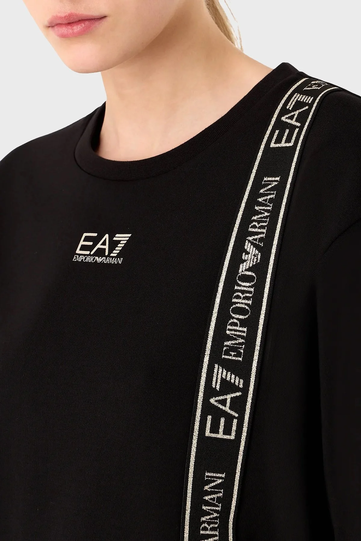 EA7 Regular Fit Bisiklet Yaka Bayan Sweat 6RTM25 TJKWZ 1200 SİYAH - 3