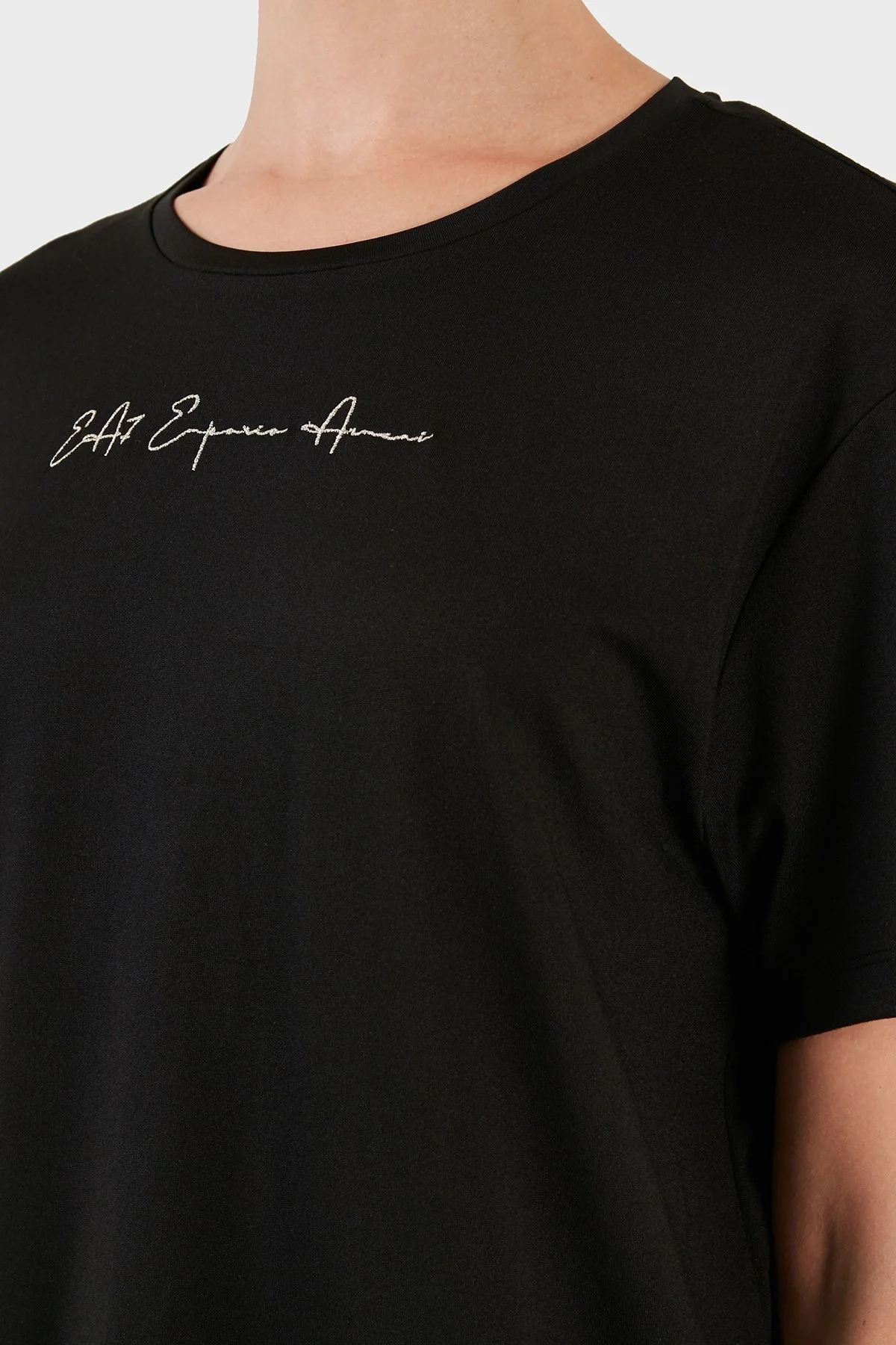 EA7 Regular Fit Bisiklet Yaka Bayan T Shirt 6RTT02 TJDFZ 1200 SİYAH - 5