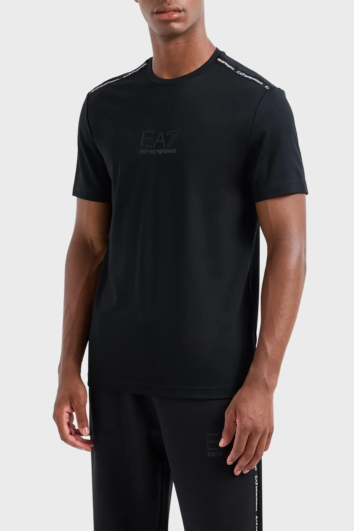 EA7 Regular Fit Bisiklet Yaka Erkek T Shirt 6DPT10 PJTMZ 1200 SİYAH - 1