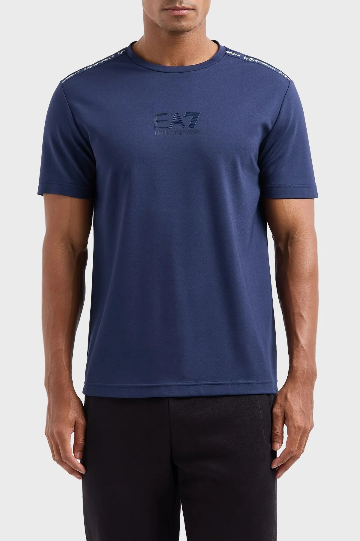 EA7 Regular Fit Bisiklet Yaka Erkek T Shirt 6DPT10 PJTMZ 1576 LACİVERT - 1