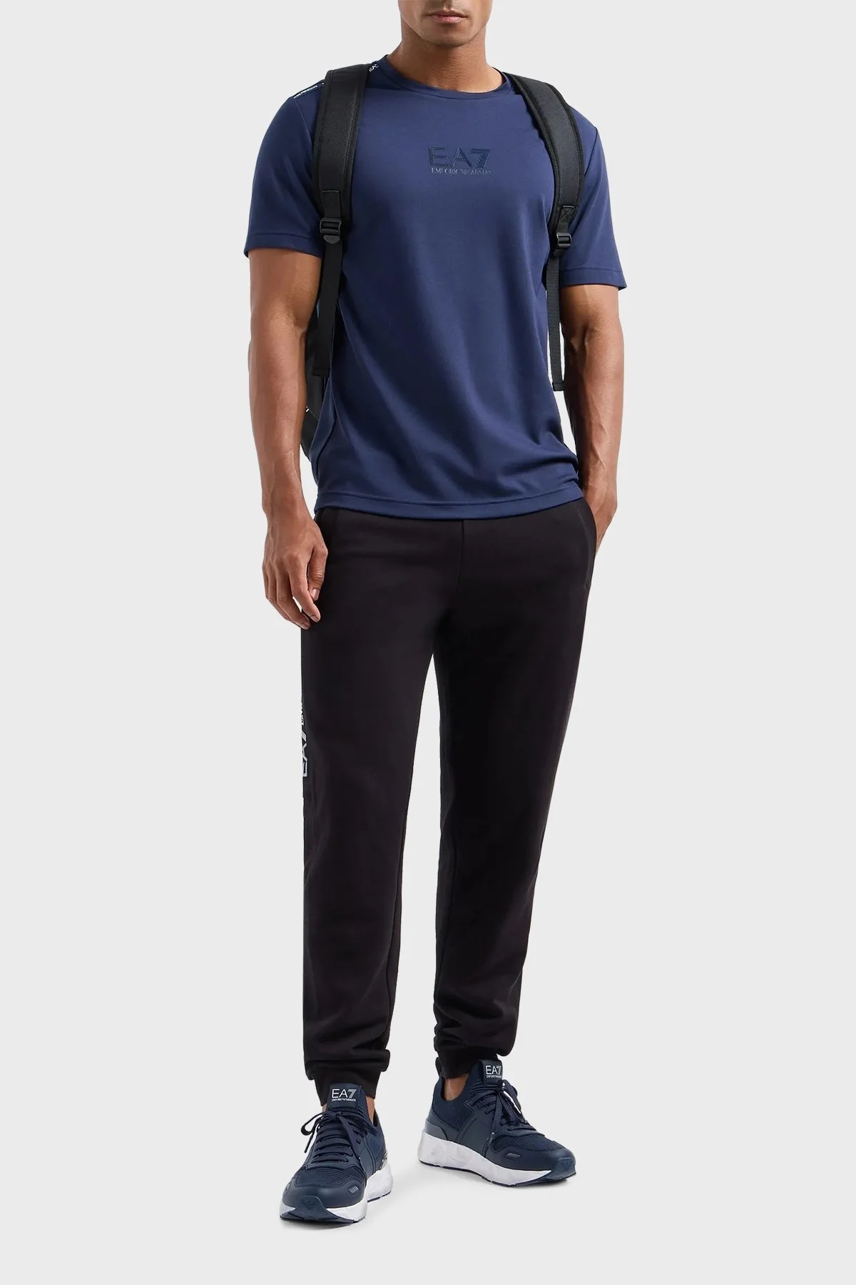 EA7 Regular Fit Bisiklet Yaka Erkek T Shirt 6DPT10 PJTMZ 1576 LACİVERT - 2