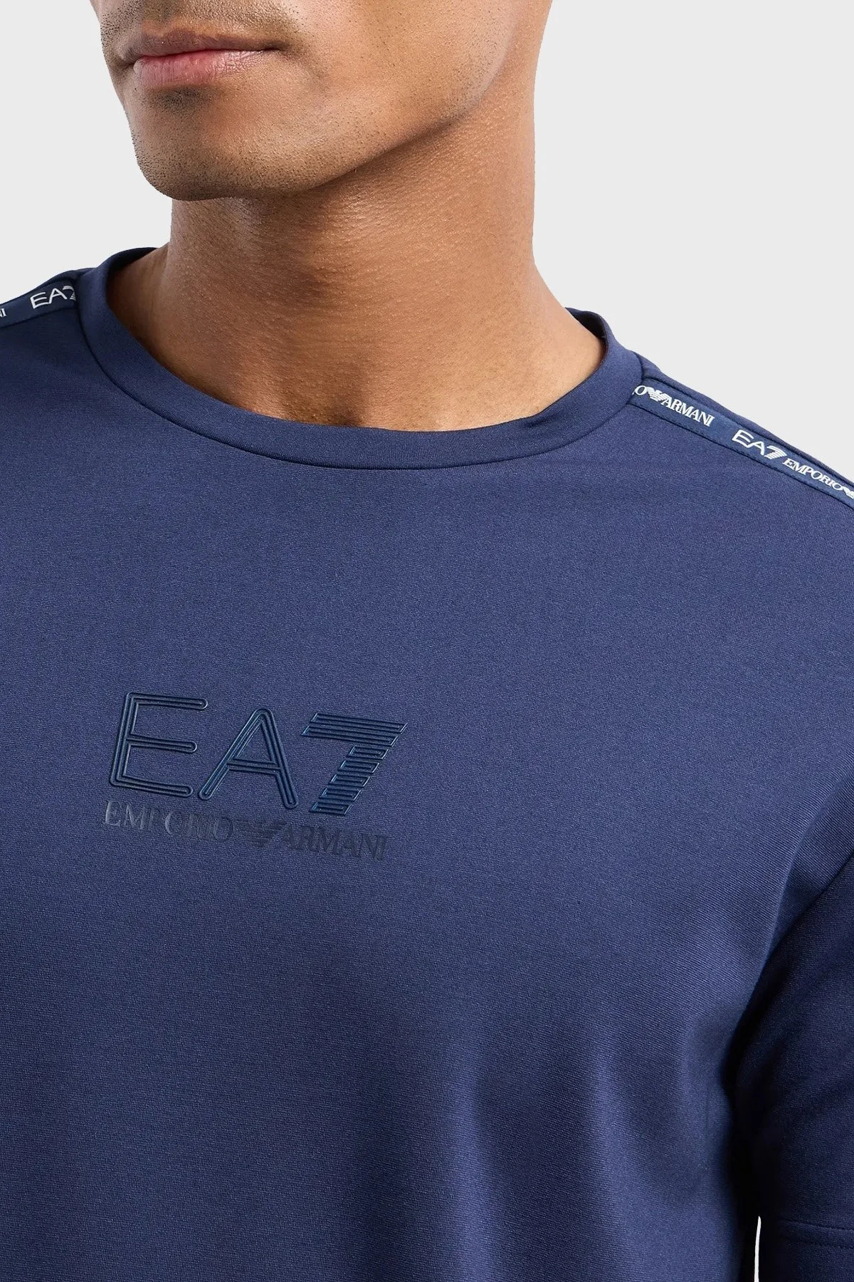 EA7 Regular Fit Bisiklet Yaka Erkek T Shirt 6DPT10 PJTMZ 1576 LACİVERT - 4