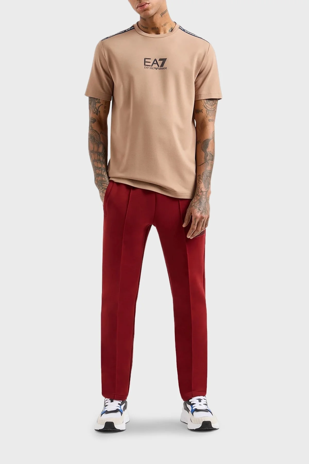 EA7 Regular Fit Bisiklet Yaka Erkek T Shirt 6DPT10 PJTMZ 1745 TOPRAK - 2