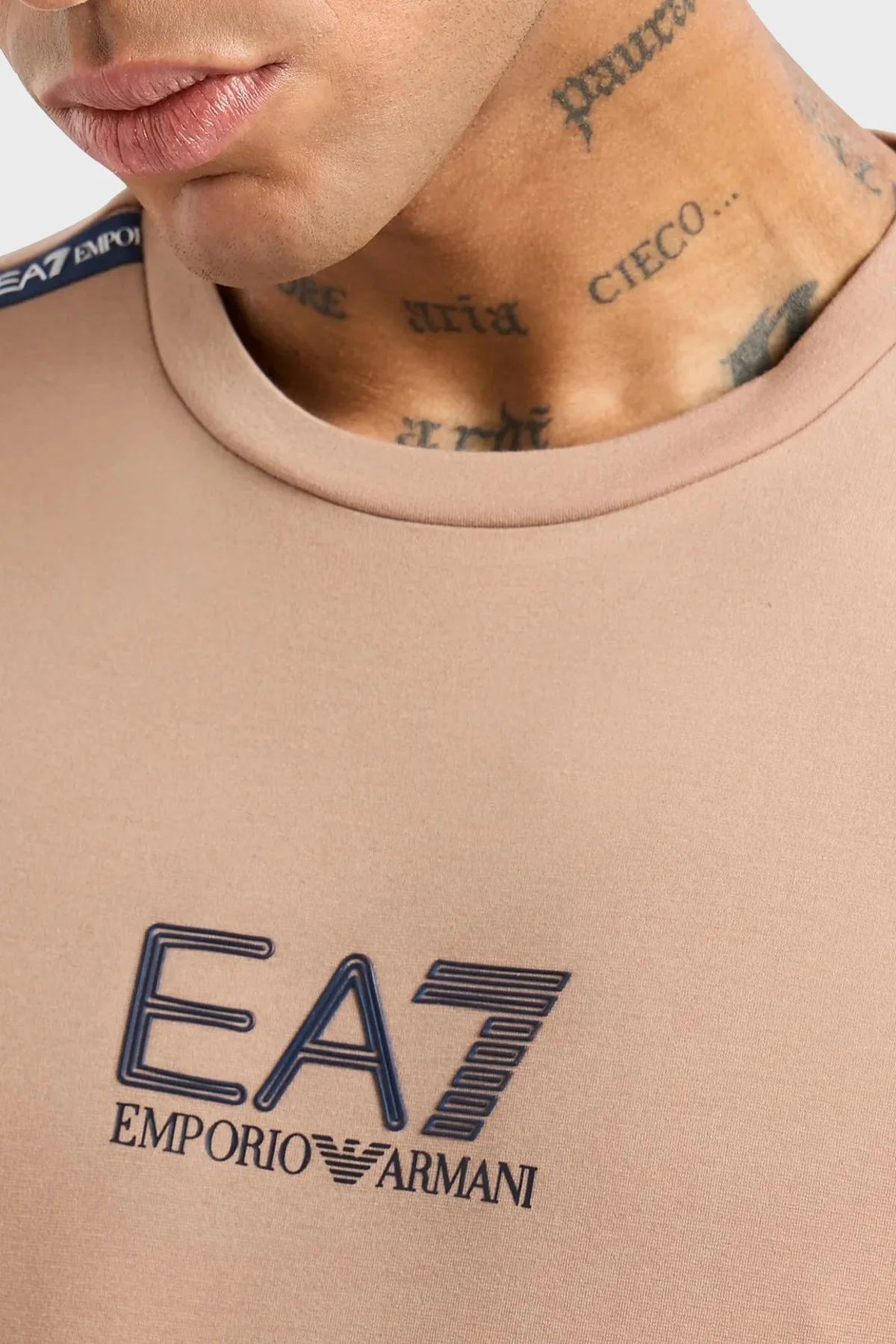 EA7 Regular Fit Bisiklet Yaka Erkek T Shirt 6DPT10 PJTMZ 1745 TOPRAK - 4