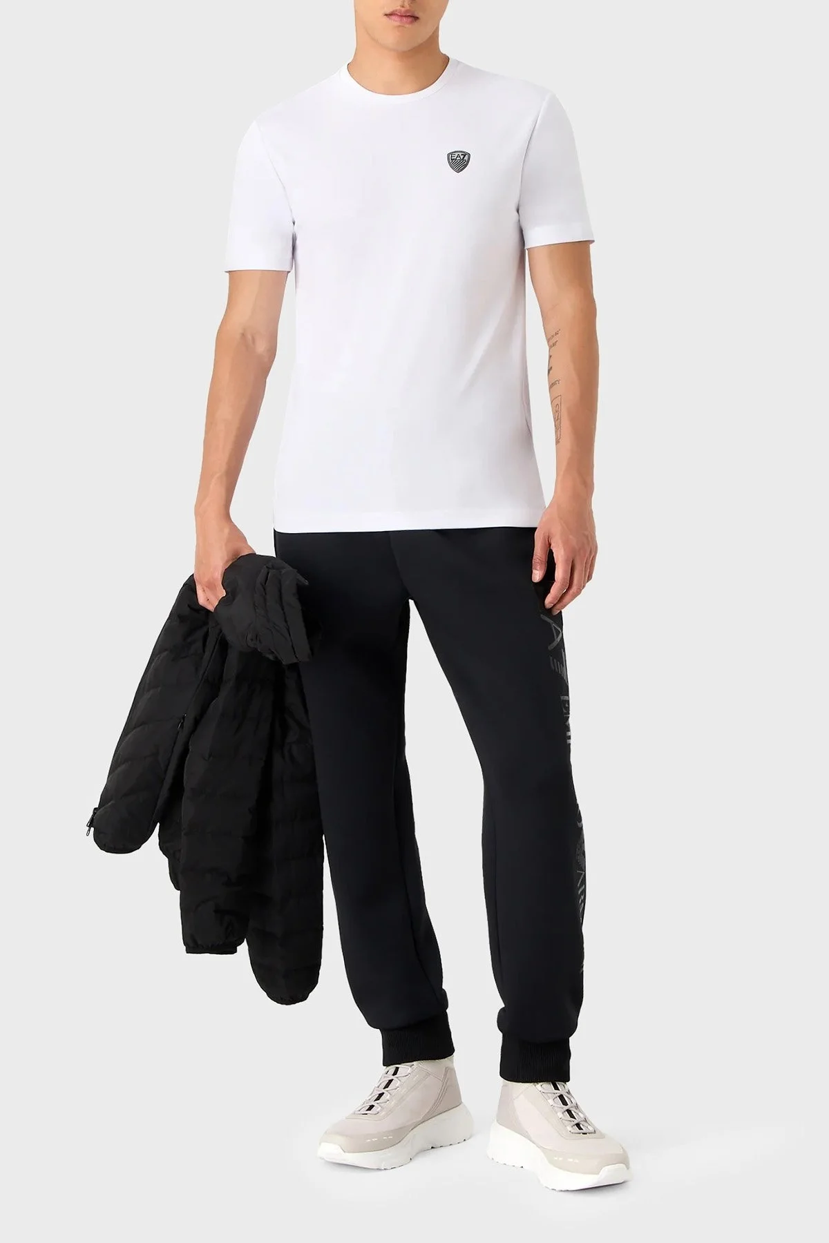 EA7 Regular Fit Bisiklet Yaka Erkek T Shirt 8NPT16 PJRGZ 1100 BEYAZ - 3