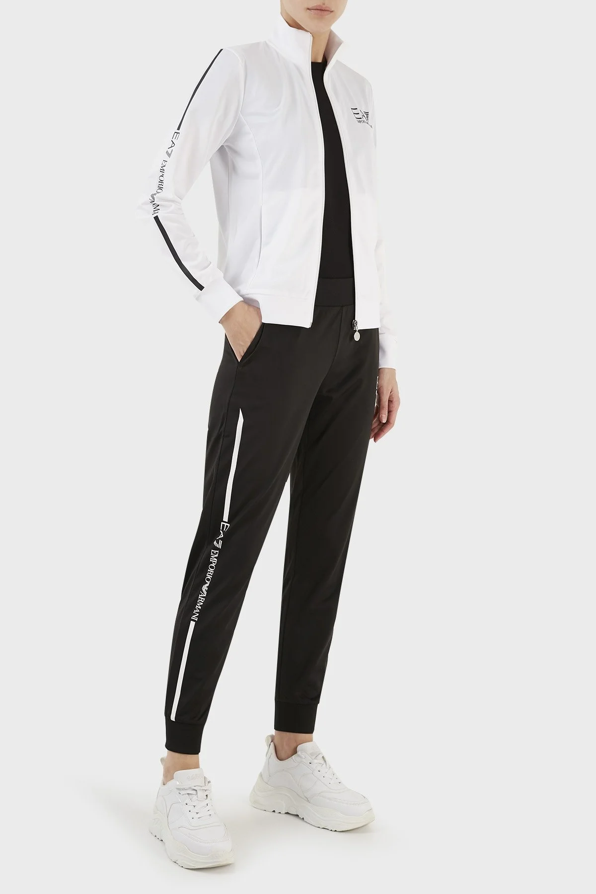 EA7 Regular Fit Cepli Jogger Spor Bayan Pantolon 6LTV58 TJ26Z 22BA A SİYAH - 1