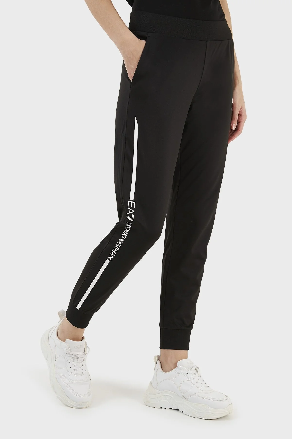 EA7 Regular Fit Cepli Jogger Spor Bayan Pantolon 6LTV58 TJ26Z 22BA A SİYAH - 3