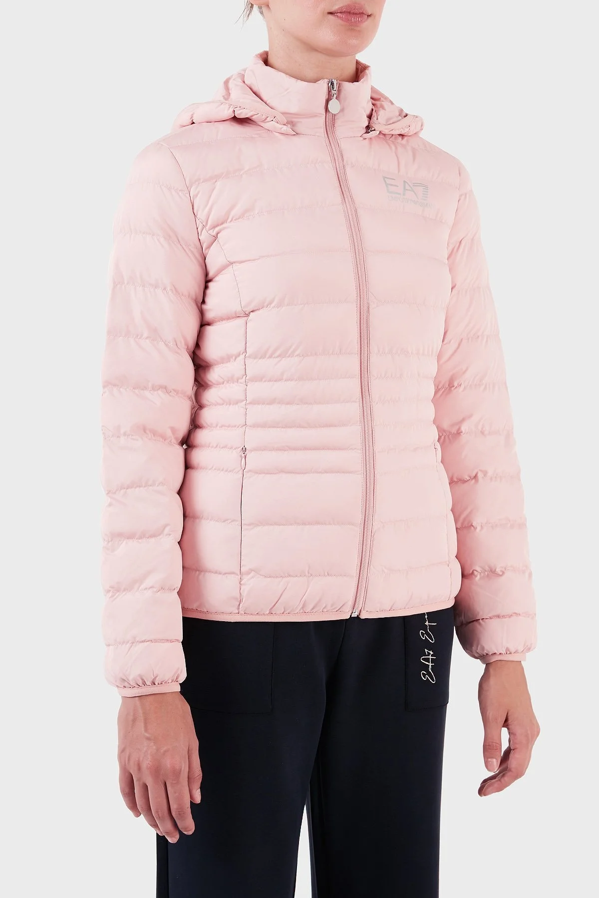 EA7 Regular Fit Çıkarılabilir Kapüşonlu Bayan Mont 8NTB23 TNF8Z 1418 PUDRA - 3