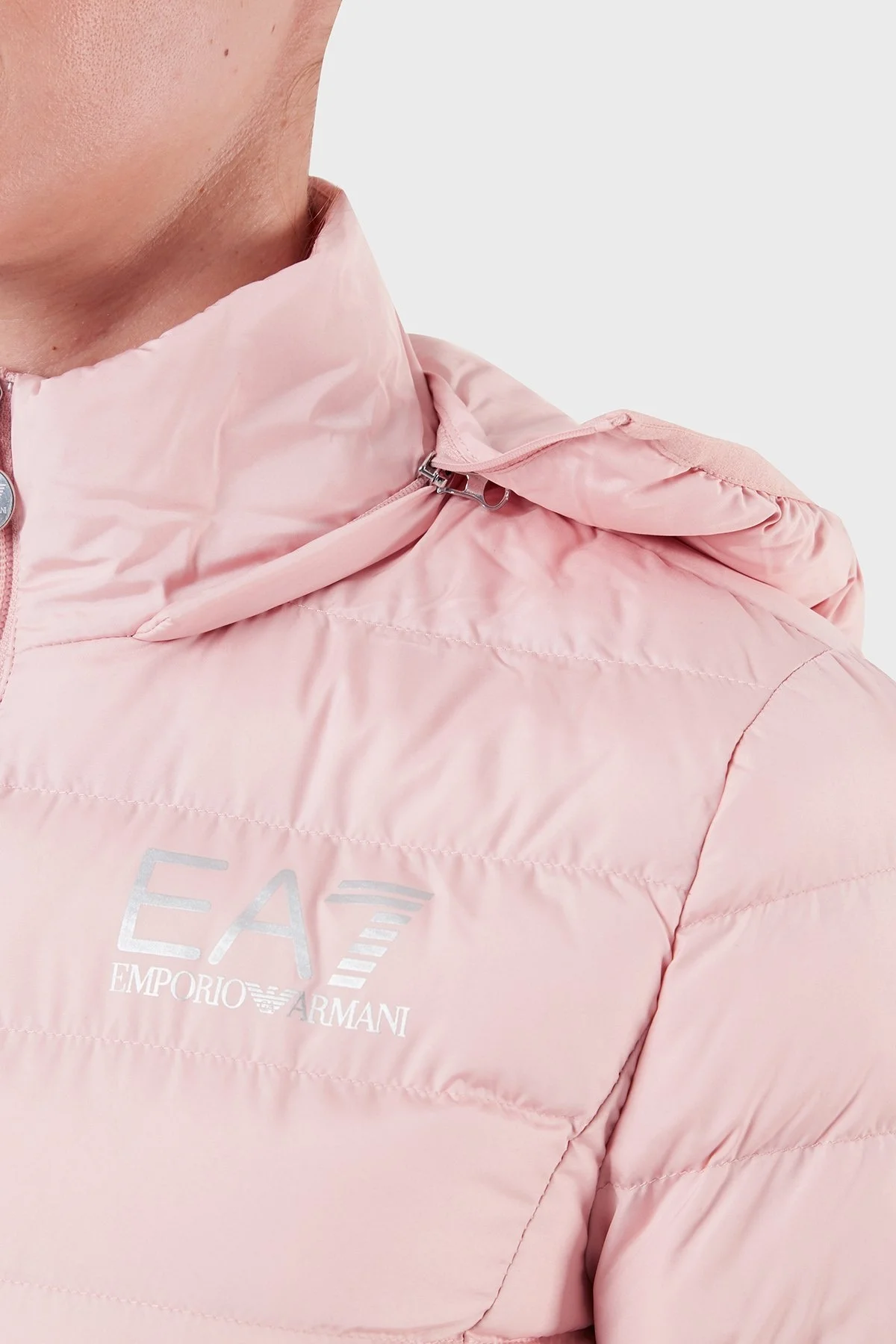 EA7 Regular Fit Çıkarılabilir Kapüşonlu Bayan Mont 8NTB23 TNF8Z 1418 PUDRA - 6