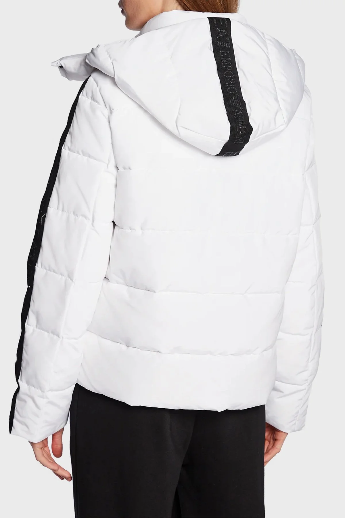 EA7 Regular Fit Çıkarılabilir Kapüşonlu Şişme Kadın Mont 6LTB18 TN8AZ 1100 BEYAZ - 3