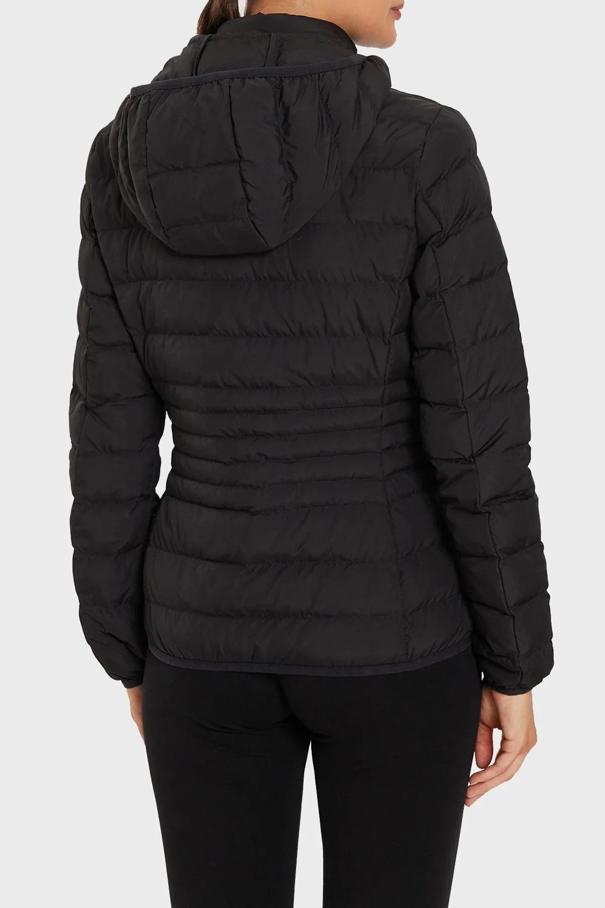 EA7 Regular Fit Çıkarılabilir Kapüşonlu Şişme Bayan Mont 8NTB23 TNF8Z 0210 SİYAH - 3