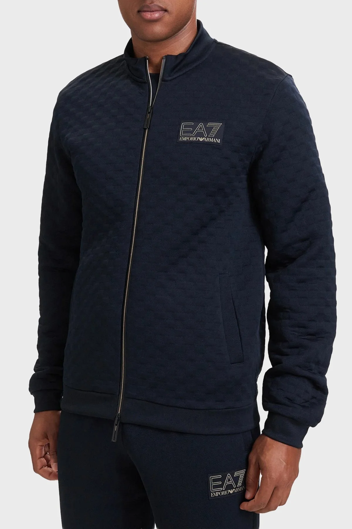 EA7 Regular Fit Dik Yaka Erkek Sweat 7M002246 AF26241 UB102 Lacivert - 1