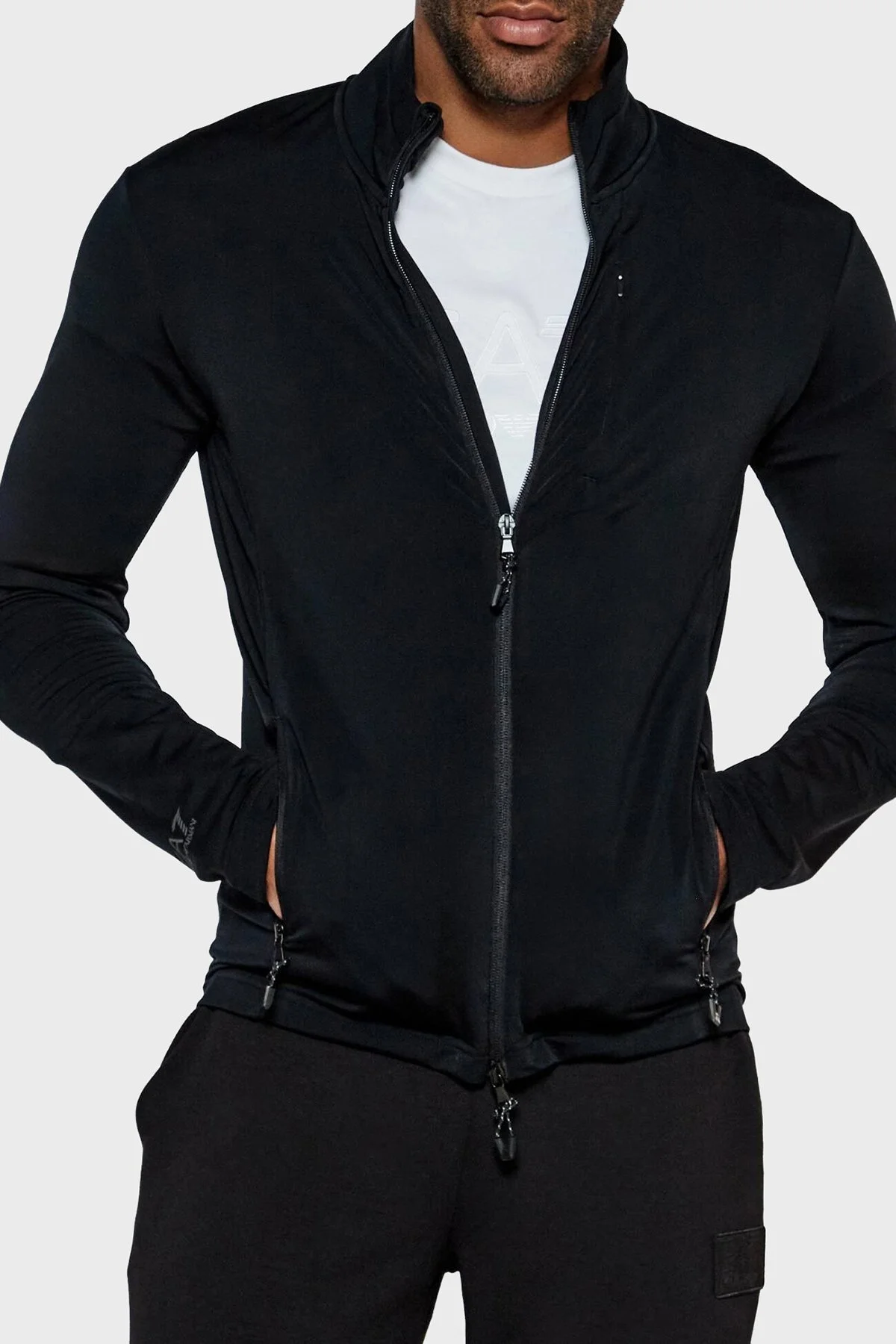 EA7 Regular Fit Dik Yaka Fermuarlı Erkek Sweat 6DPMC5 PJJFZ 1200 SİYAH - 6