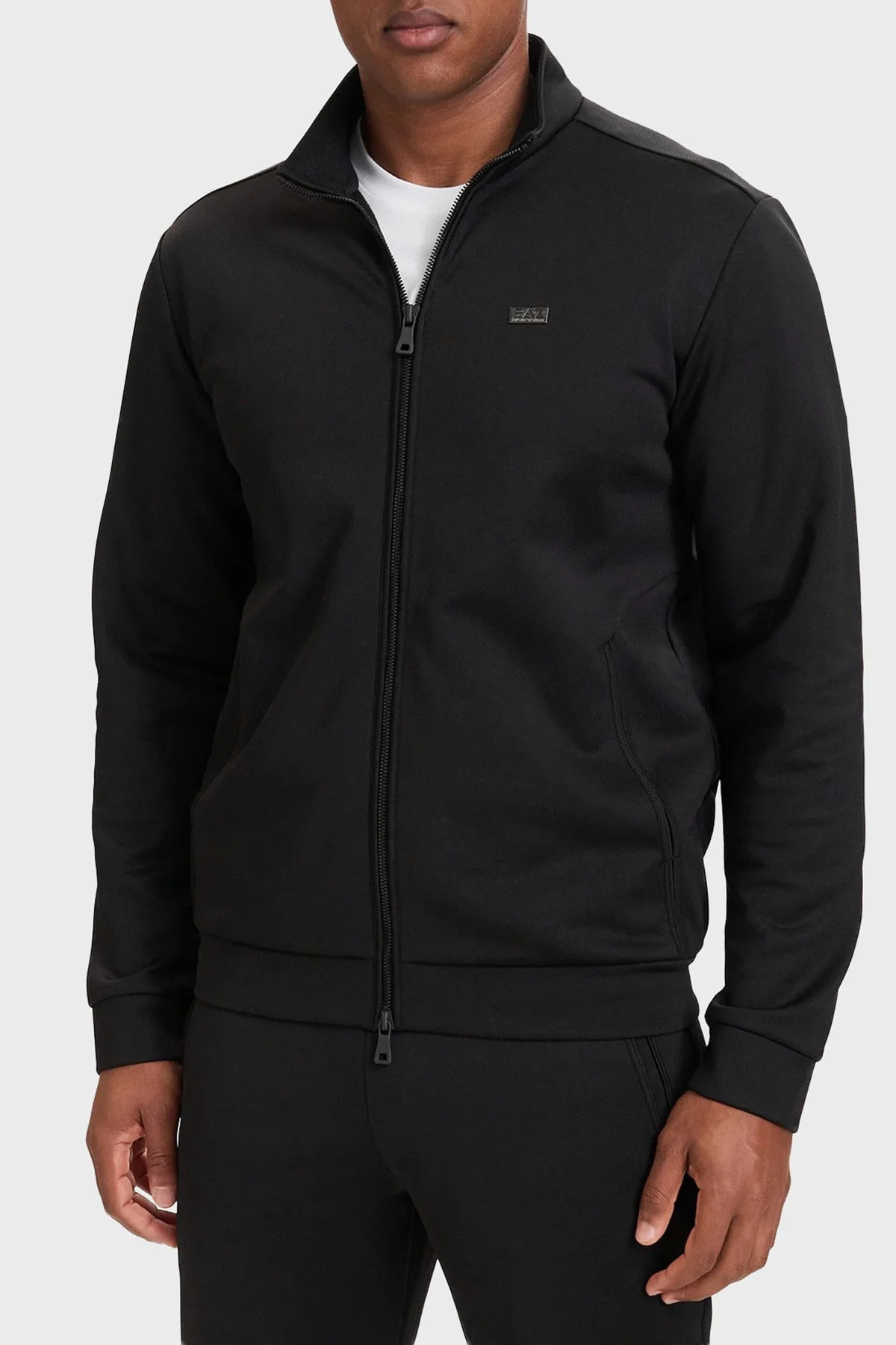 EA7 Regular Fit Dik Yaka Fermuarlı Erkek Sweat 7M002098 AF27716 UC001 Siyah - 1