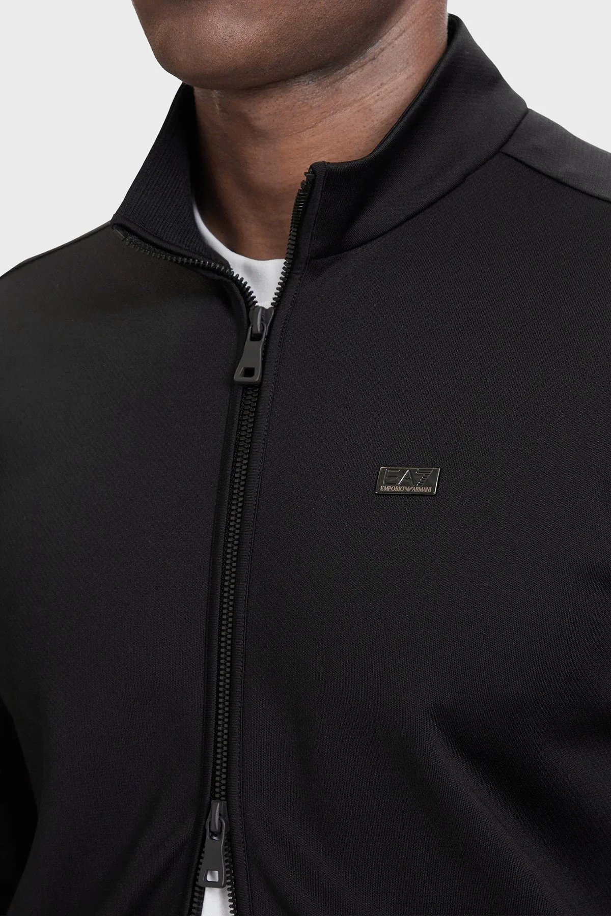 EA7 Regular Fit Dik Yaka Fermuarlı Erkek Sweat 7M002098 AF27716 UC001 Siyah - 3