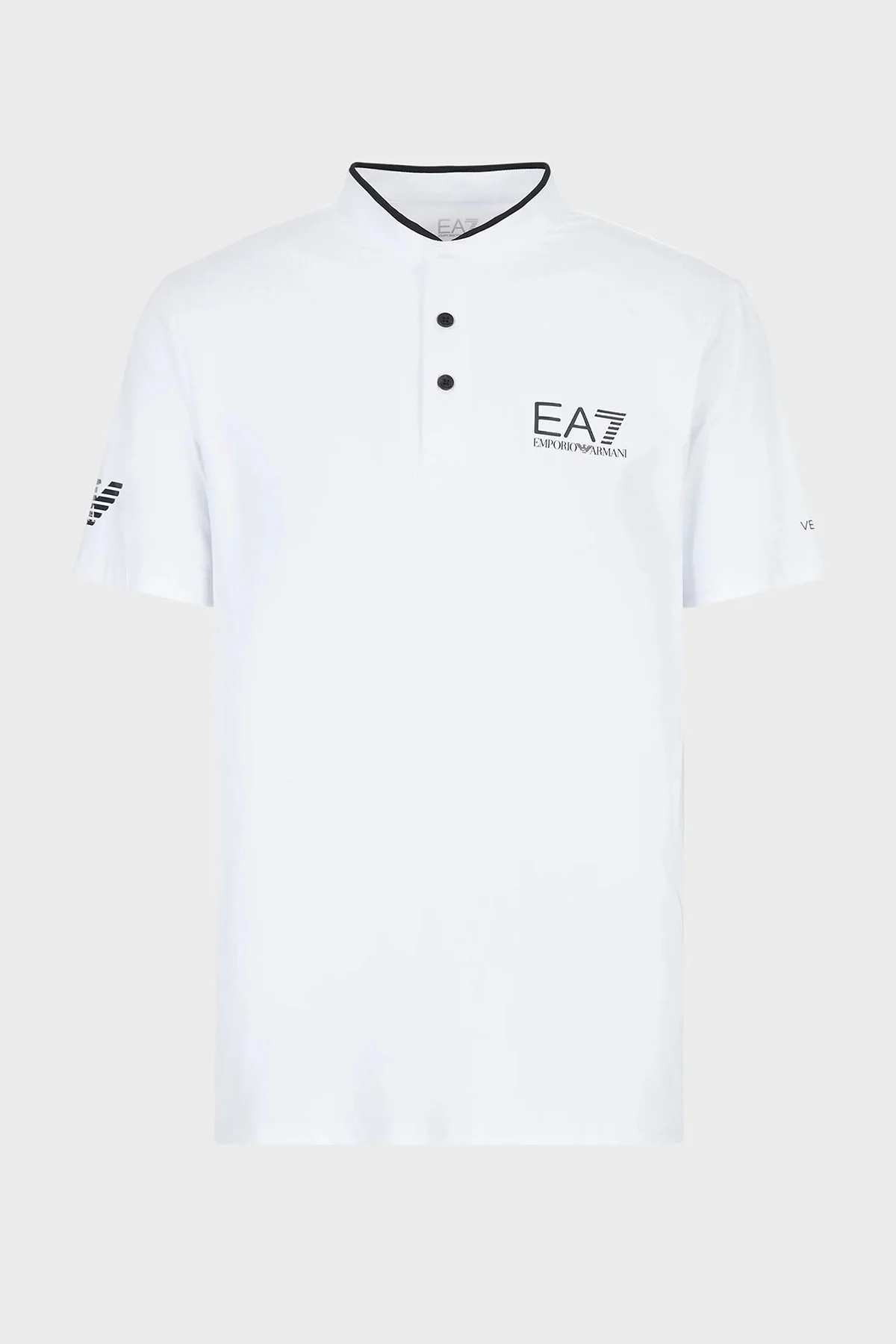 EA7 Regular Fit Düğmeli Sıfır Yaka Erkek T Shirt 8NPT21 PJEMZ 1100 BEYAZ - 4