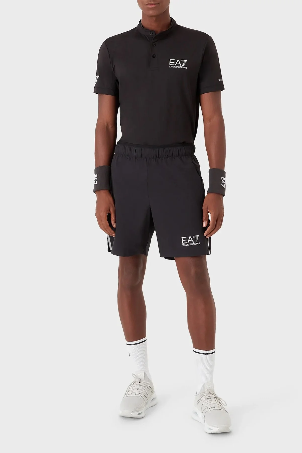 EA7 Regular Fit Düğmeli Sıfır Yaka Erkek T Shirt 8NPT21 PJEMZ 1200 SİYAH - 2