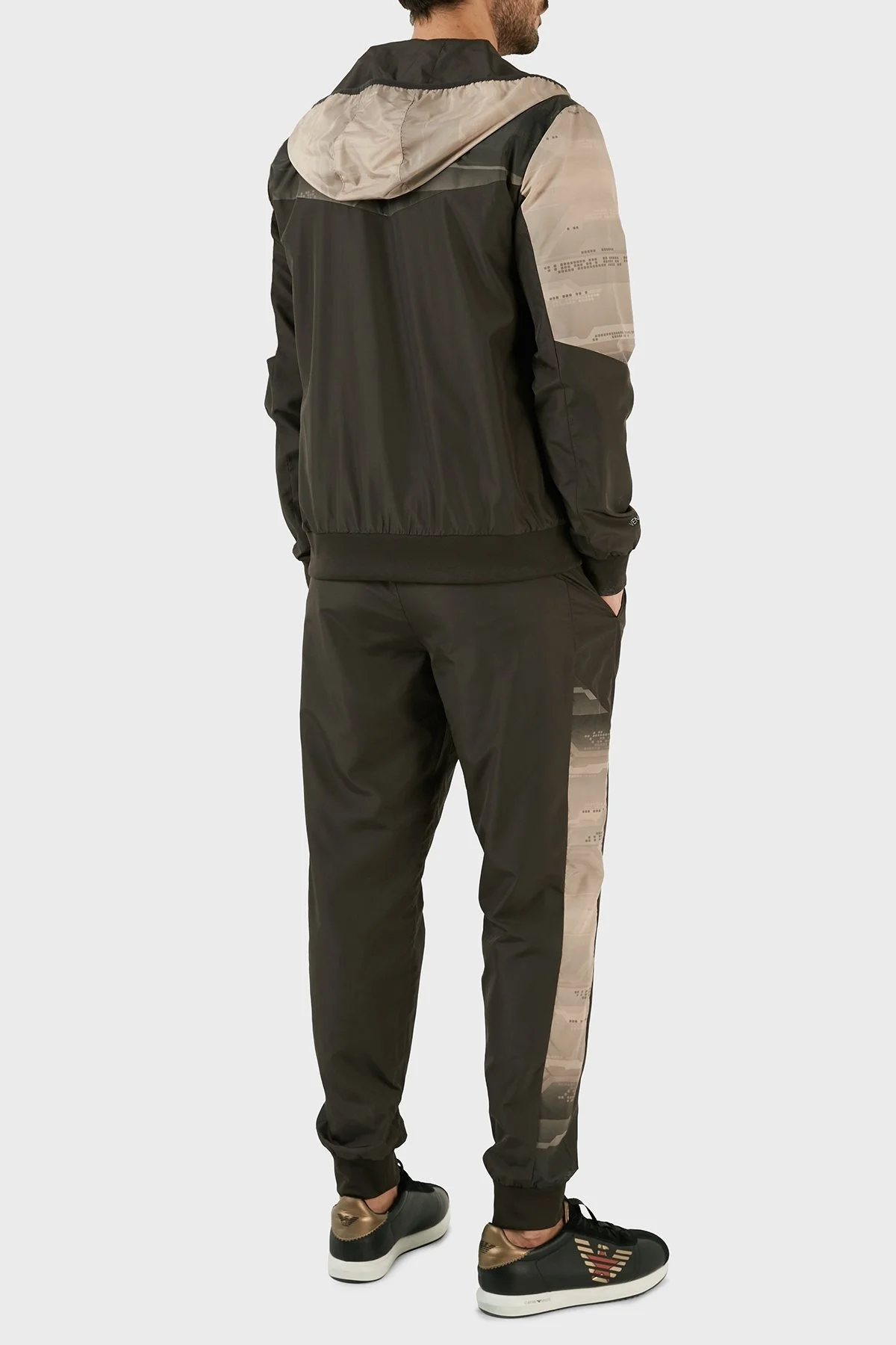 EA7 Regular Fit Fermuarlı Cepli Kapüşonlu Erkek Eşofman Takımı 3RPV04 PNP6Z 1997 KOYU KAHVE - 2