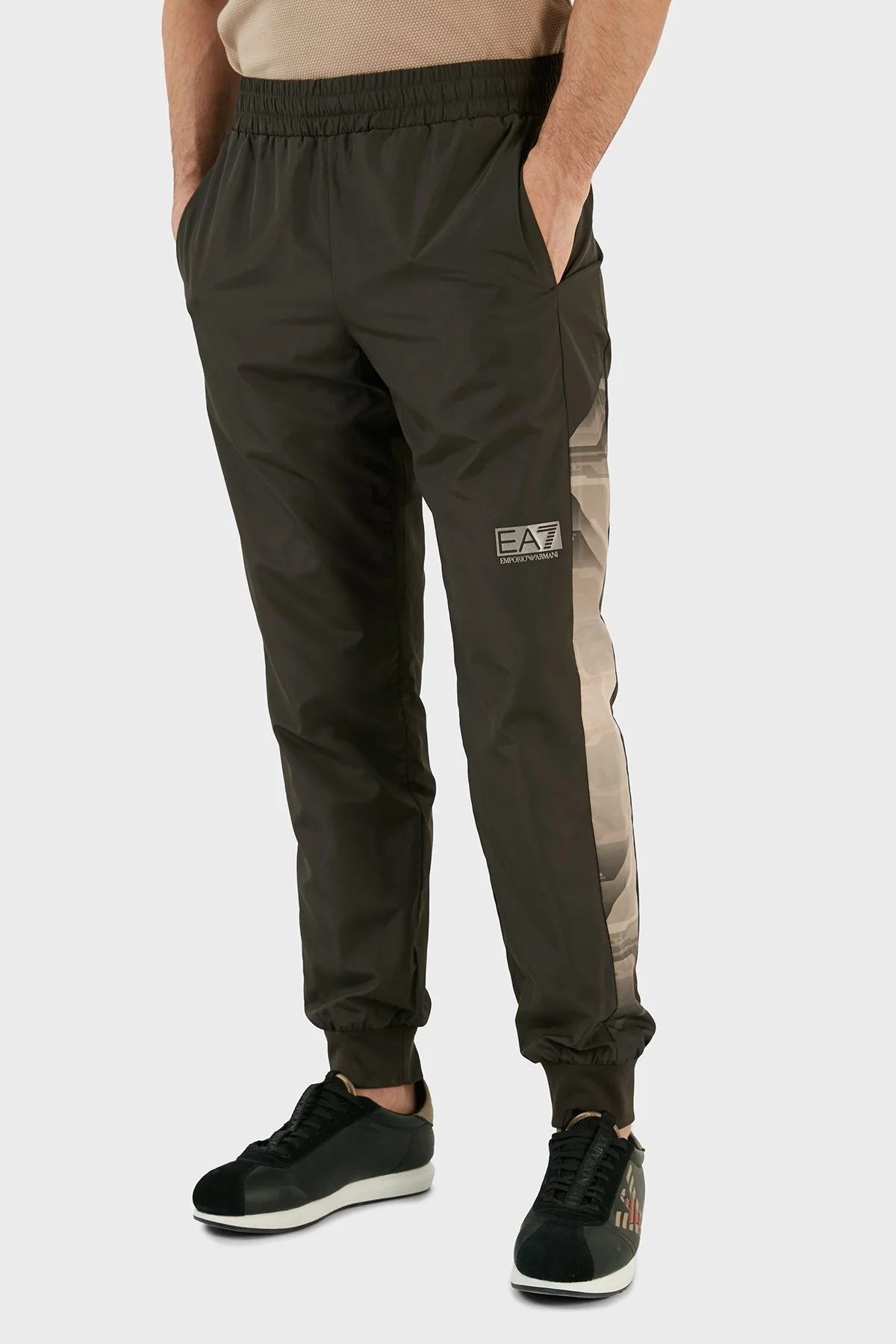 EA7 Regular Fit Fermuarlı Cepli Kapüşonlu Erkek Eşofman Takımı 3RPV04 PNP6Z 1997 KOYU KAHVE - 4