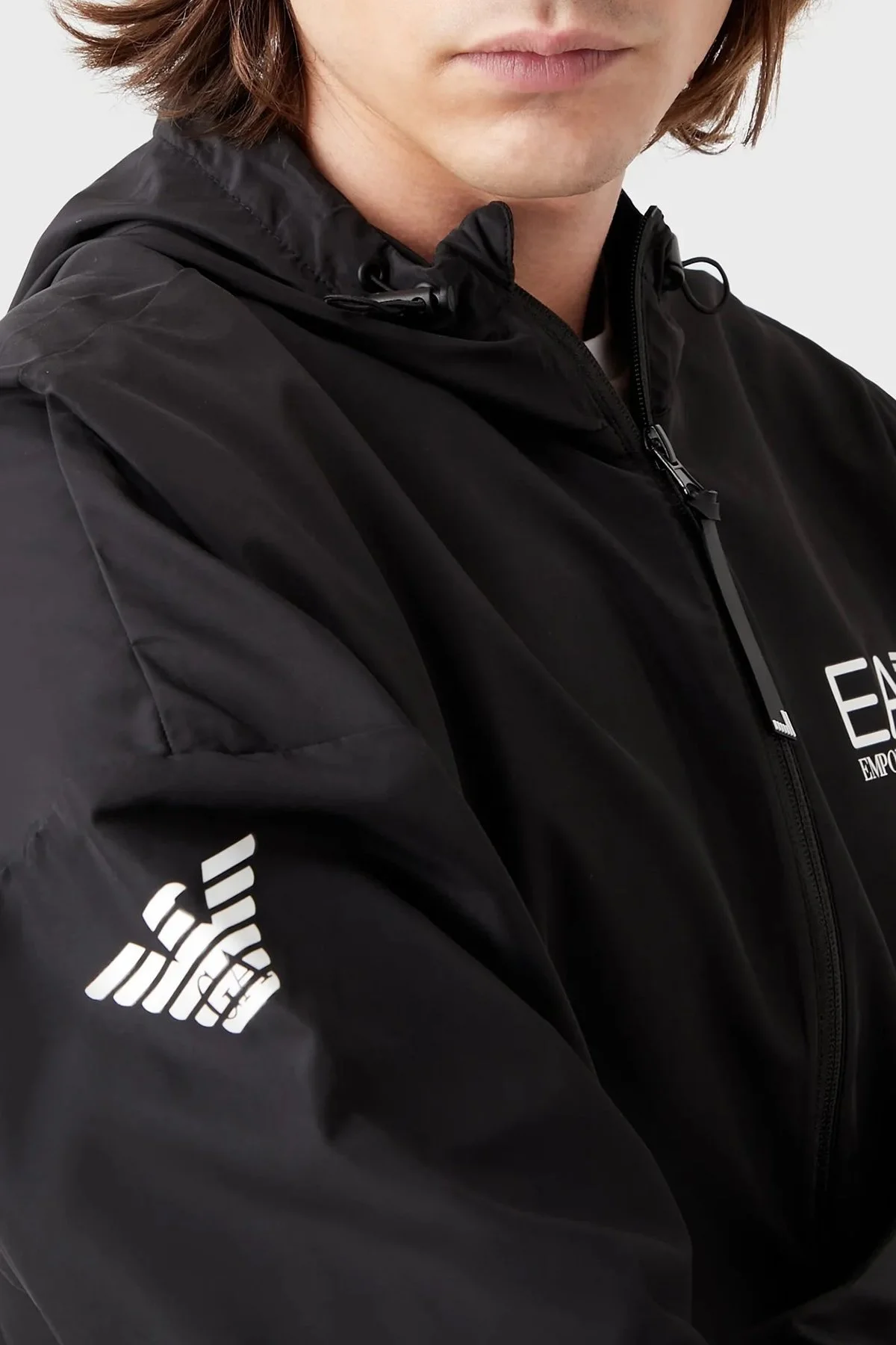 EA7 Regular Fit Fermuarlı Cepli Kapüşonlu Erkek Eşofman Takımı 8NPV08 PN4HZ 0200 SİYAH - 3