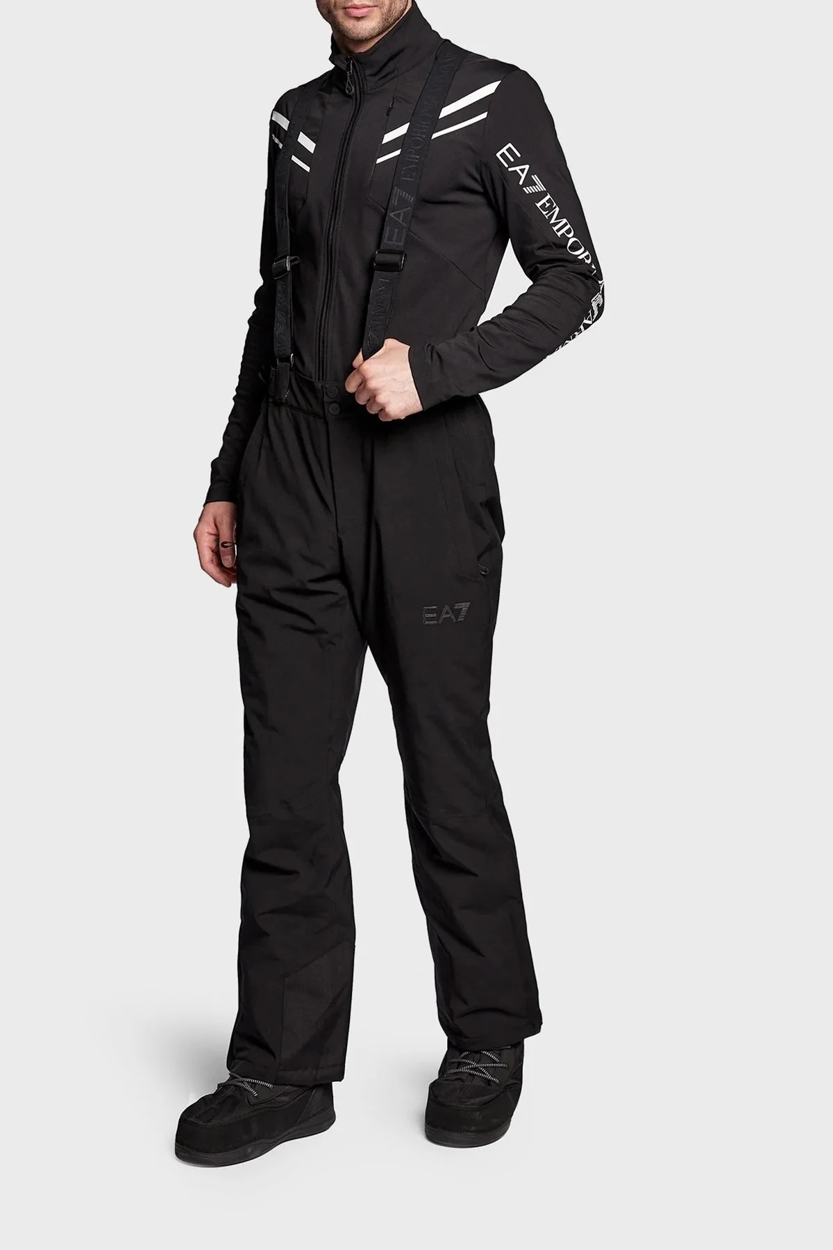 EA7 Regular Fit Fermuarlı Dik Yaka Kışlık Erkek Sweat 6LPMC8 PJKAZ 1200 SİYAH - 3